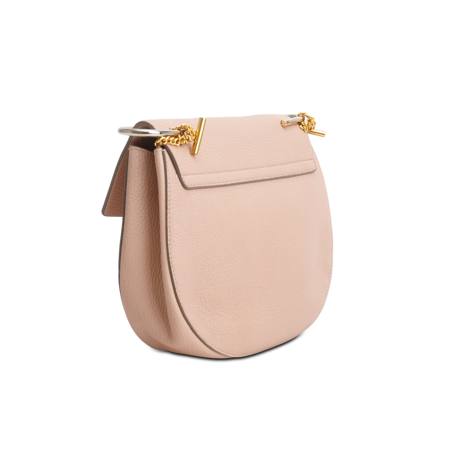 Chloe Pink Grained Lambskin Medium Drew Shoulder Bag
