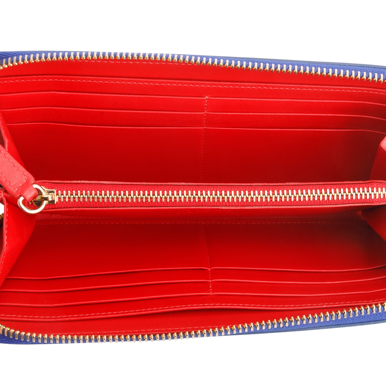 Christian Louboutin Blue Leather Multicolor Spike Panettone Zip Wallet