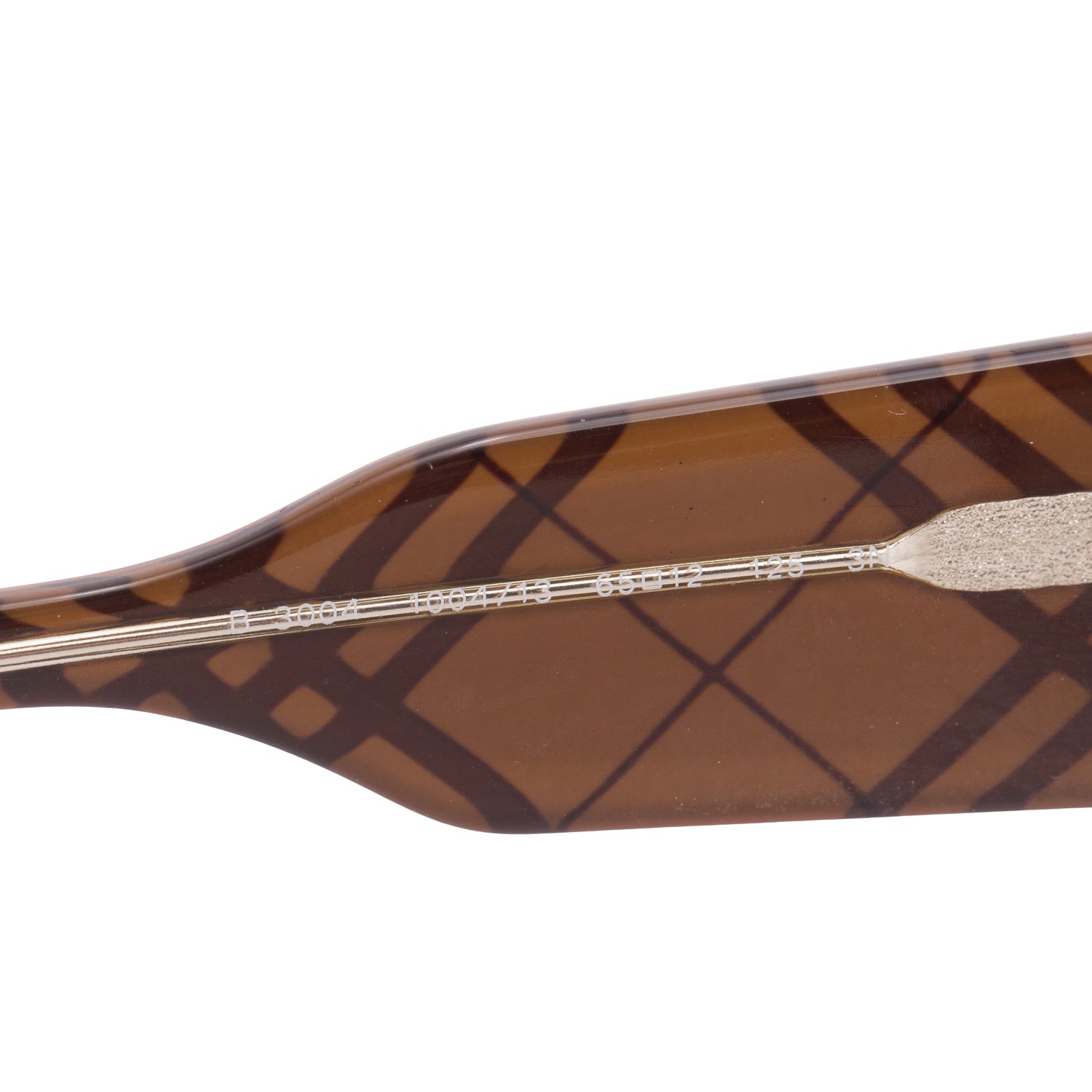 Burberry B 3004 Brown Check Acetate Rectangle Sunglasses w/ Case