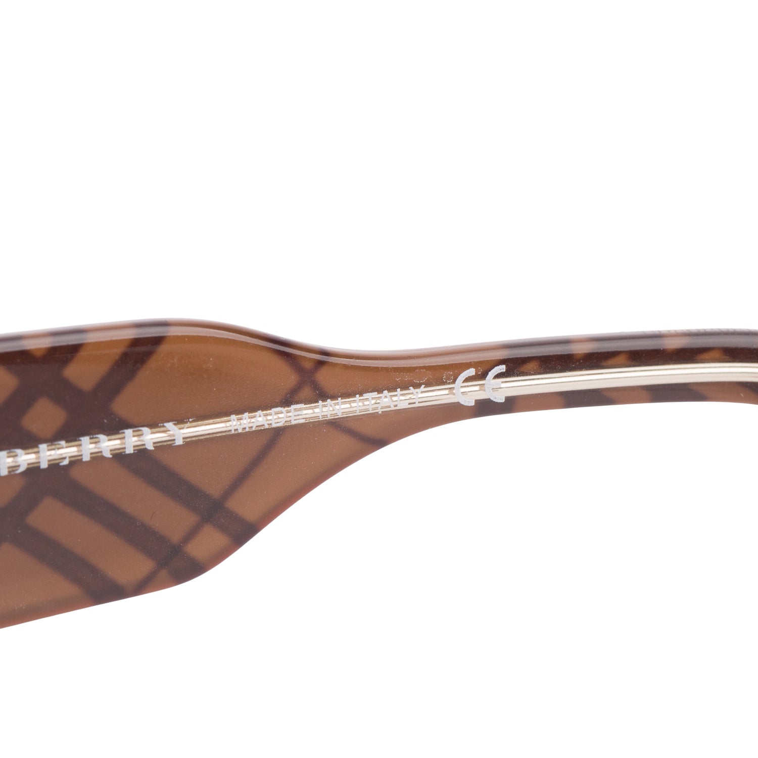 Burberry B 3004 Brown Check Acetate Rectangle Sunglasses w/ Case