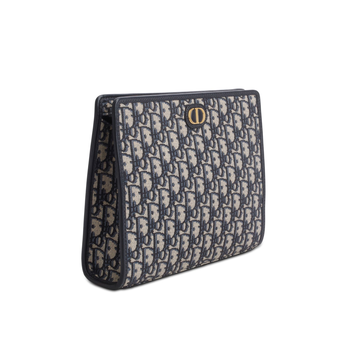 Christian Dior 2022 Blue Dior Oblique Jacquard Dea 30 Montaigne Pouch w/ Strap