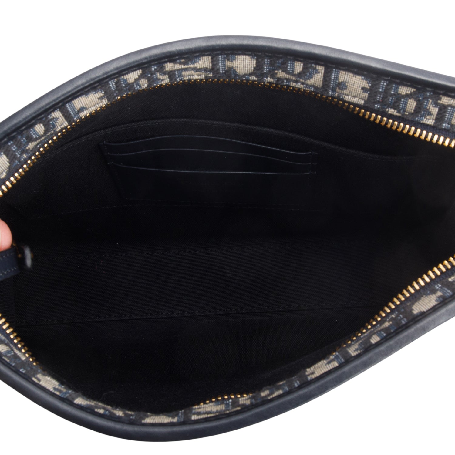 Christian Dior 2022 Blue Dior Oblique Jacquard Dea 30 Montaigne Pouch w/ Strap