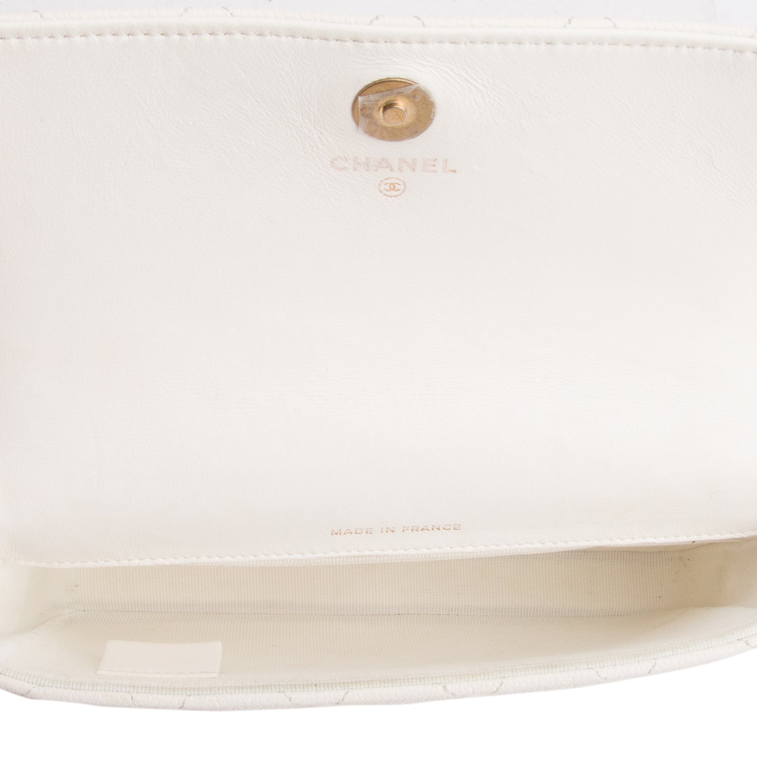 Chanel White Caviar Quilted Mini Heart Crush Waist Bag w/ Box