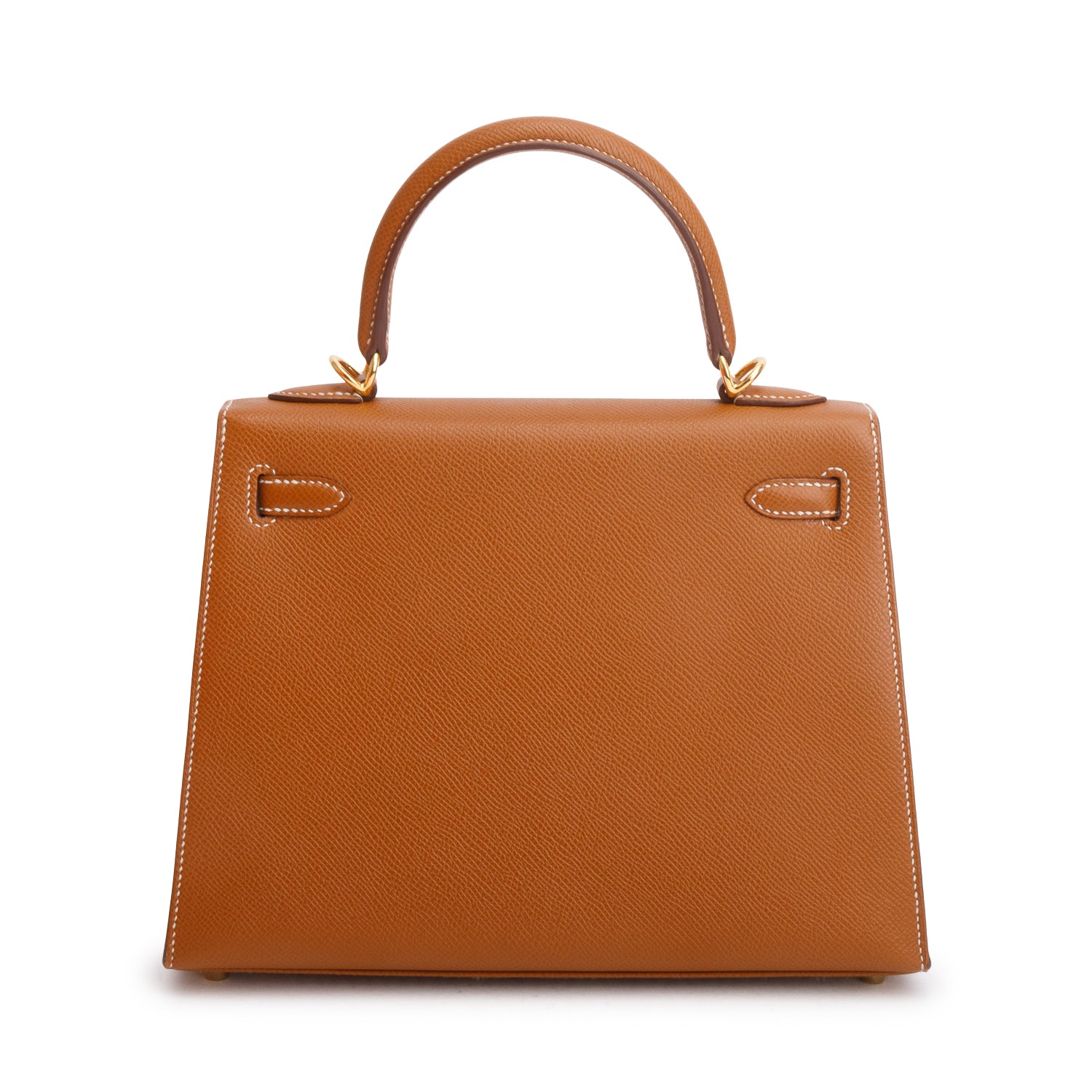 Hermes 2024 Gold Veau Epsom Kelly II Sellier 25 w/ Box & Strap