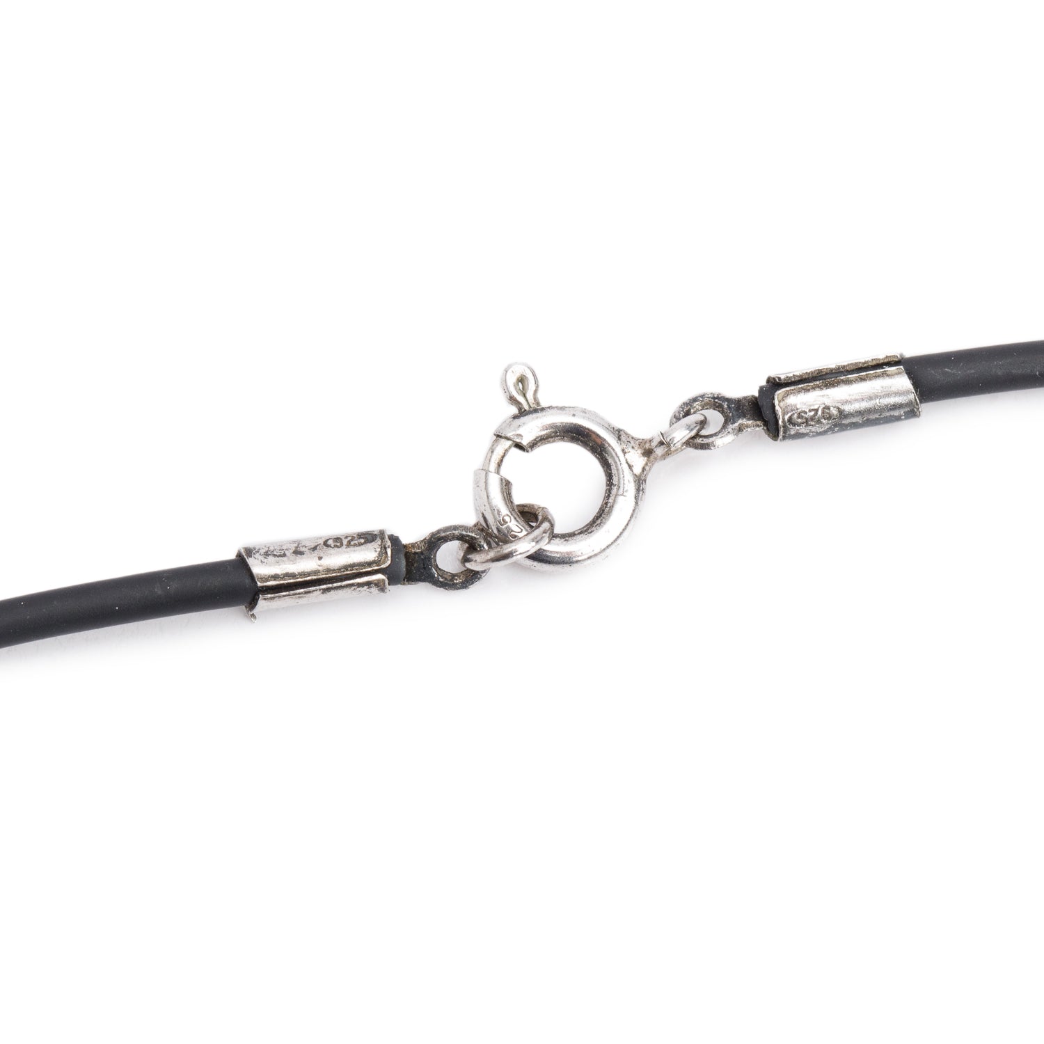 BVLGARI Bvlgari Sterling Silver Round Pendant Cord Necklace