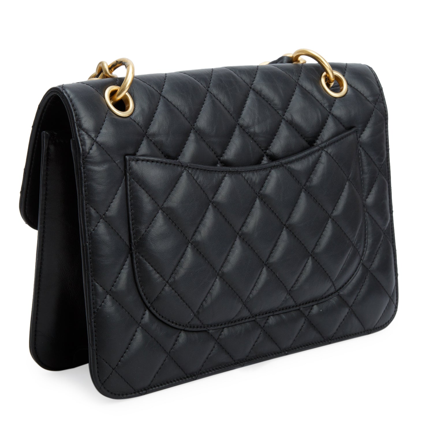 Chanel 2023 Black Calfskin Quilted Leather Large Double You CC Flap Bag w/ Box