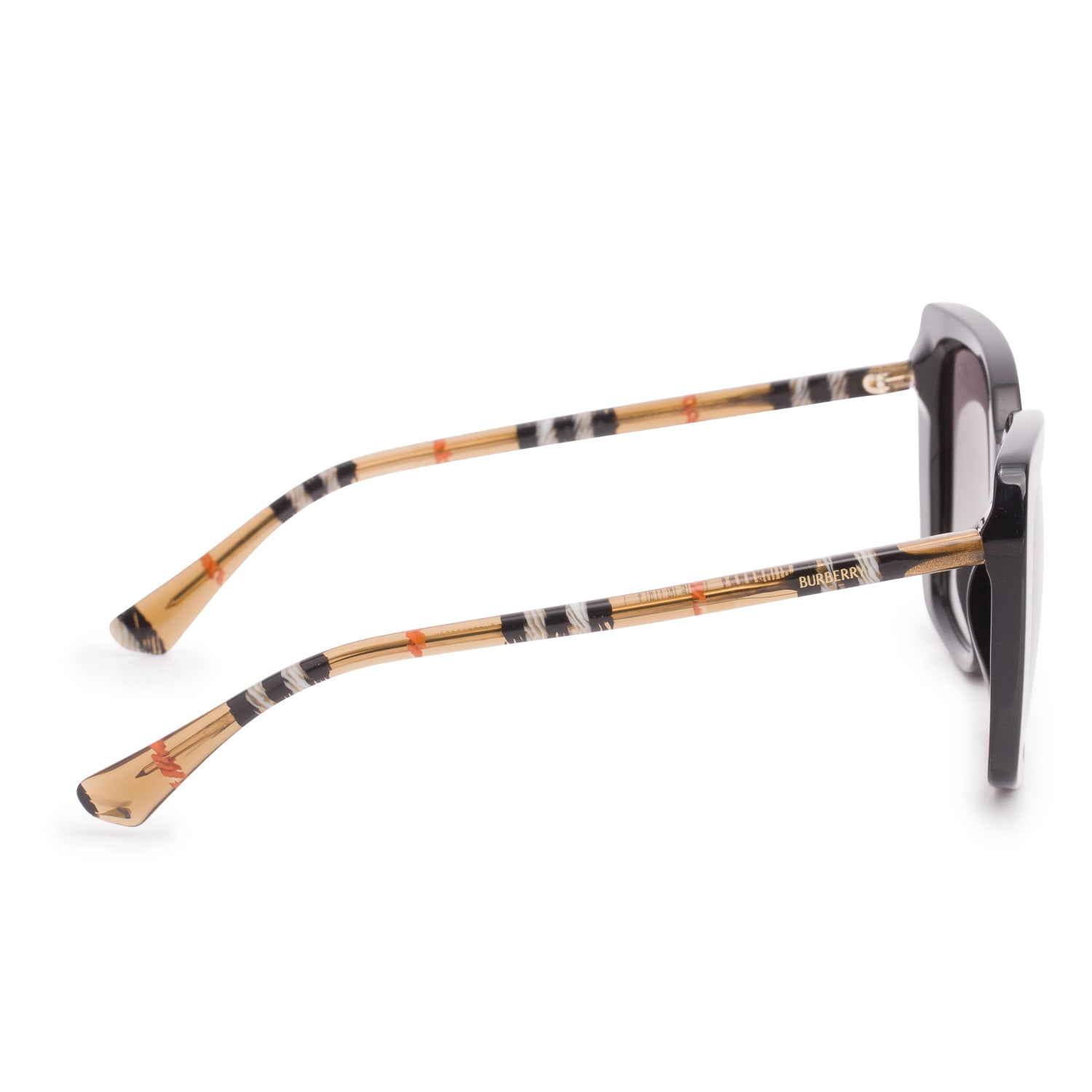 Burberry B4456 Black/House Check Acetate Square Sunglasses