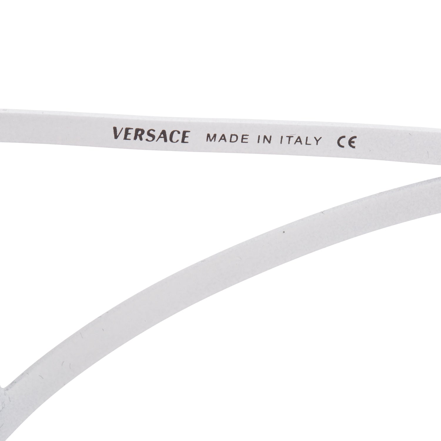 Versace 2034 White Metal Rimless Shield Sunglasses w/ Case