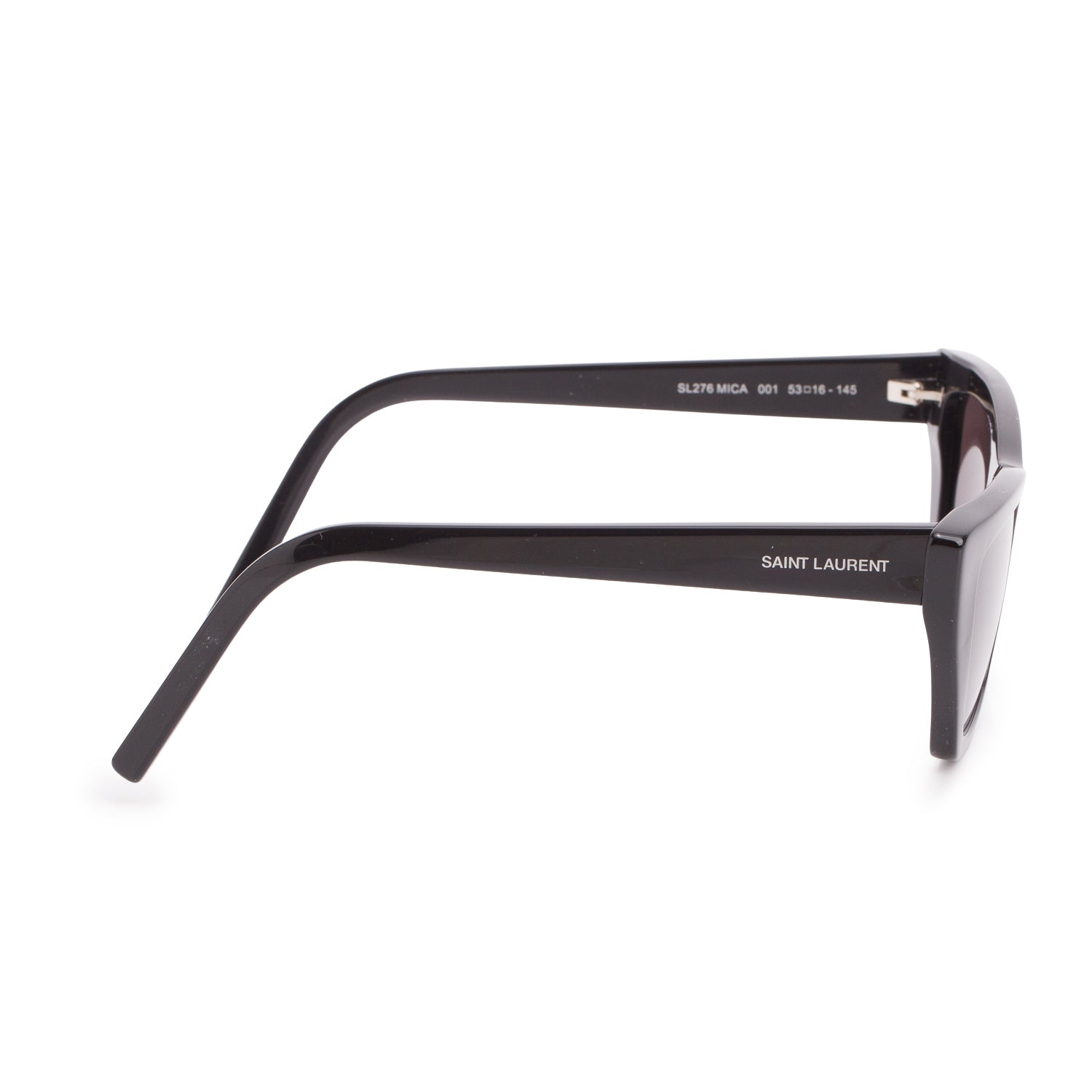 Saint Laurent SL 276 Black Acetate Mica Cat Eye Sunglasses w/ Case