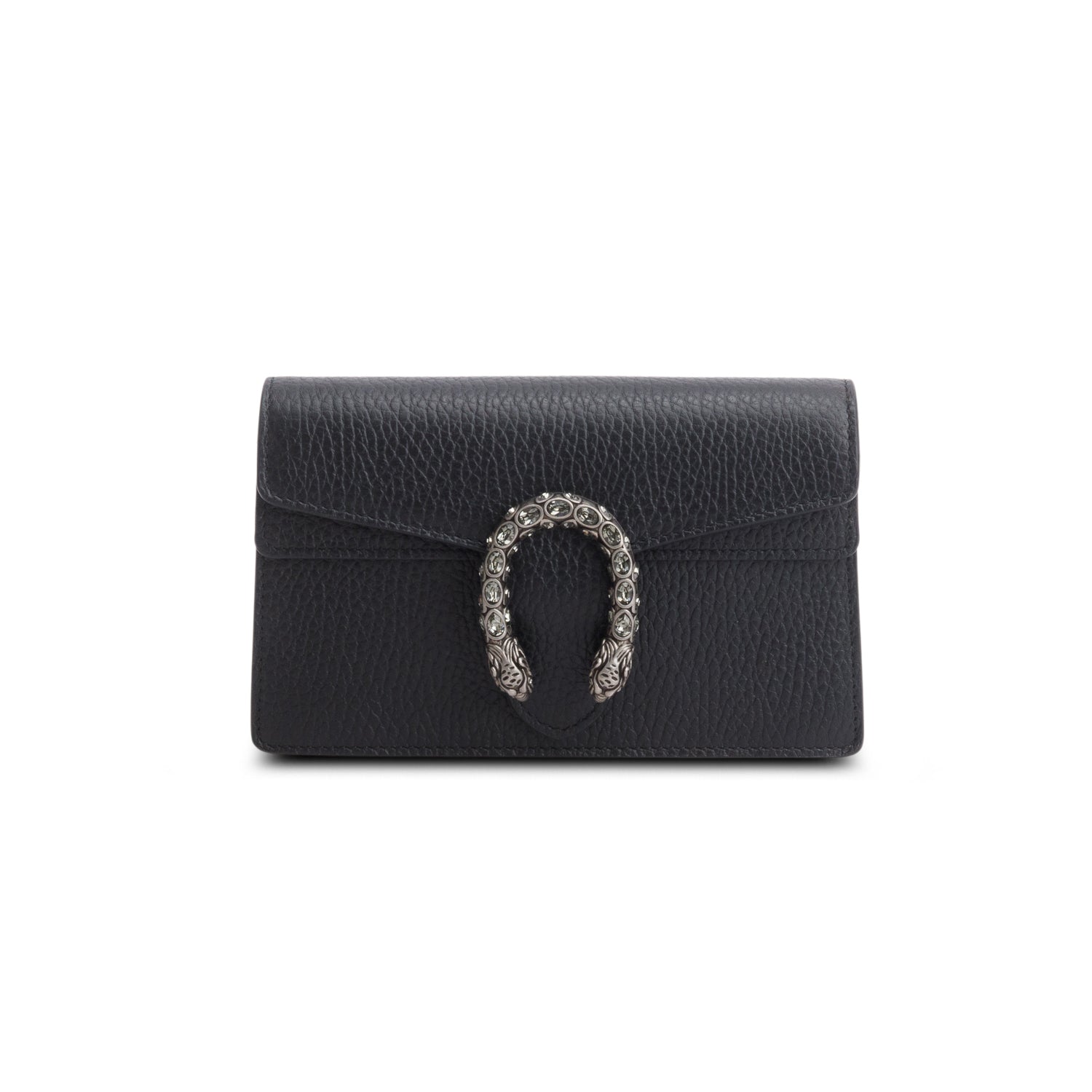 Gucci Black Calfskin Crystal Super Mini Dionysus Shoulder Bag