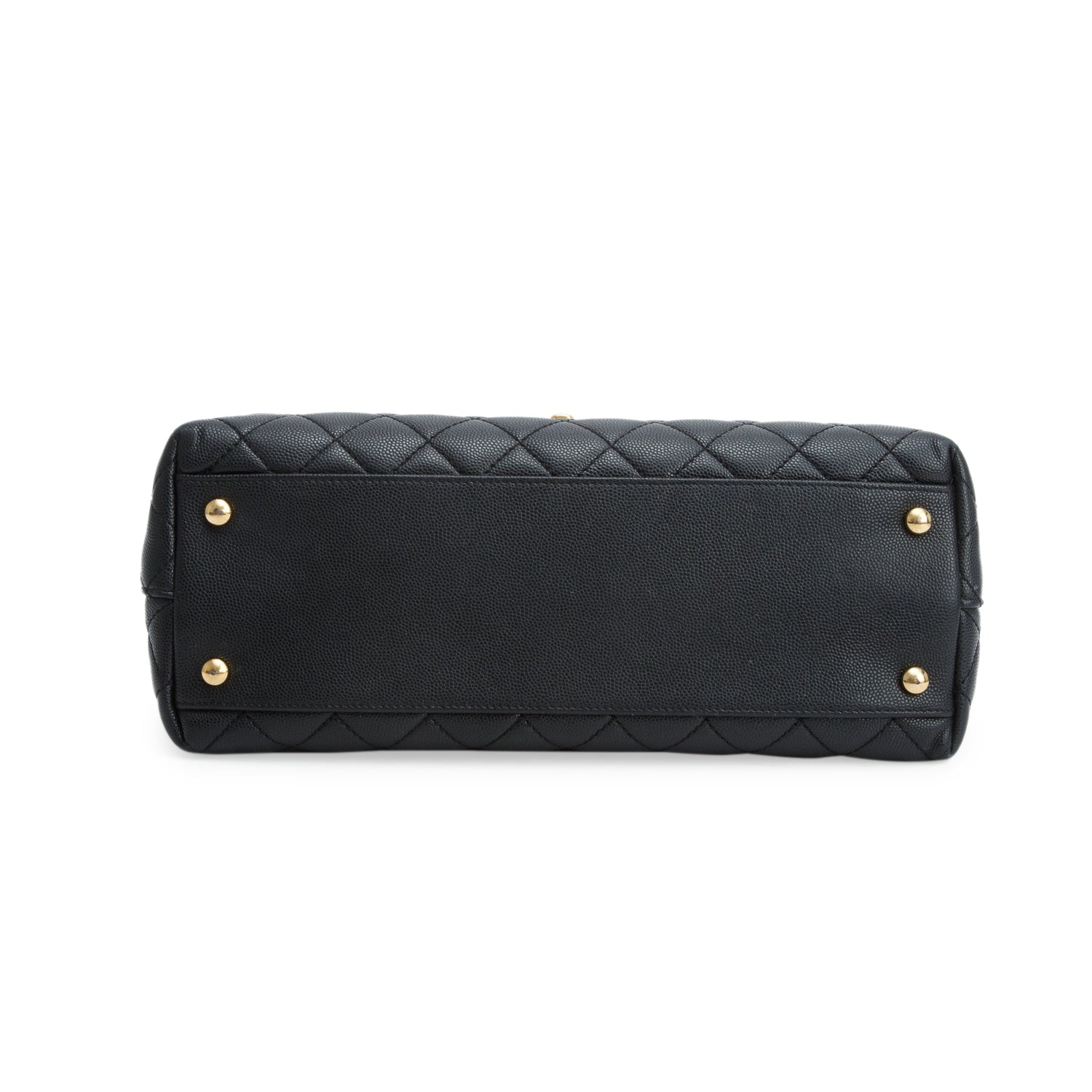 Chanel Black Caviar Quilted Medium Coco Handle Flap w/ Box