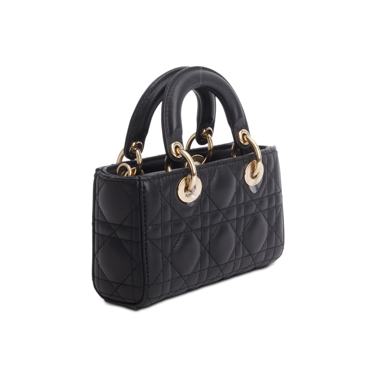 Christian Dior 2025 Black Lambskin Cannage Micro Lady D-Joy w/ Box