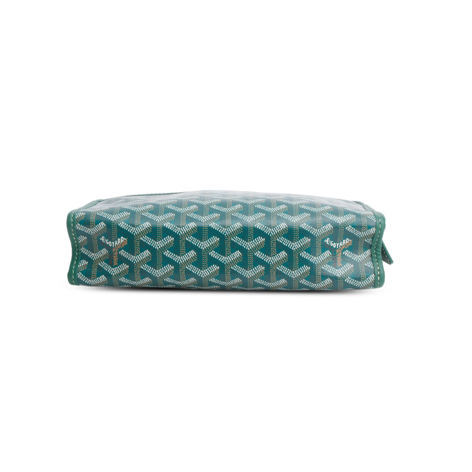 Goyard 2025 Green Goyardine Jouvence MM Toiletry Pouch w/ Receipt
