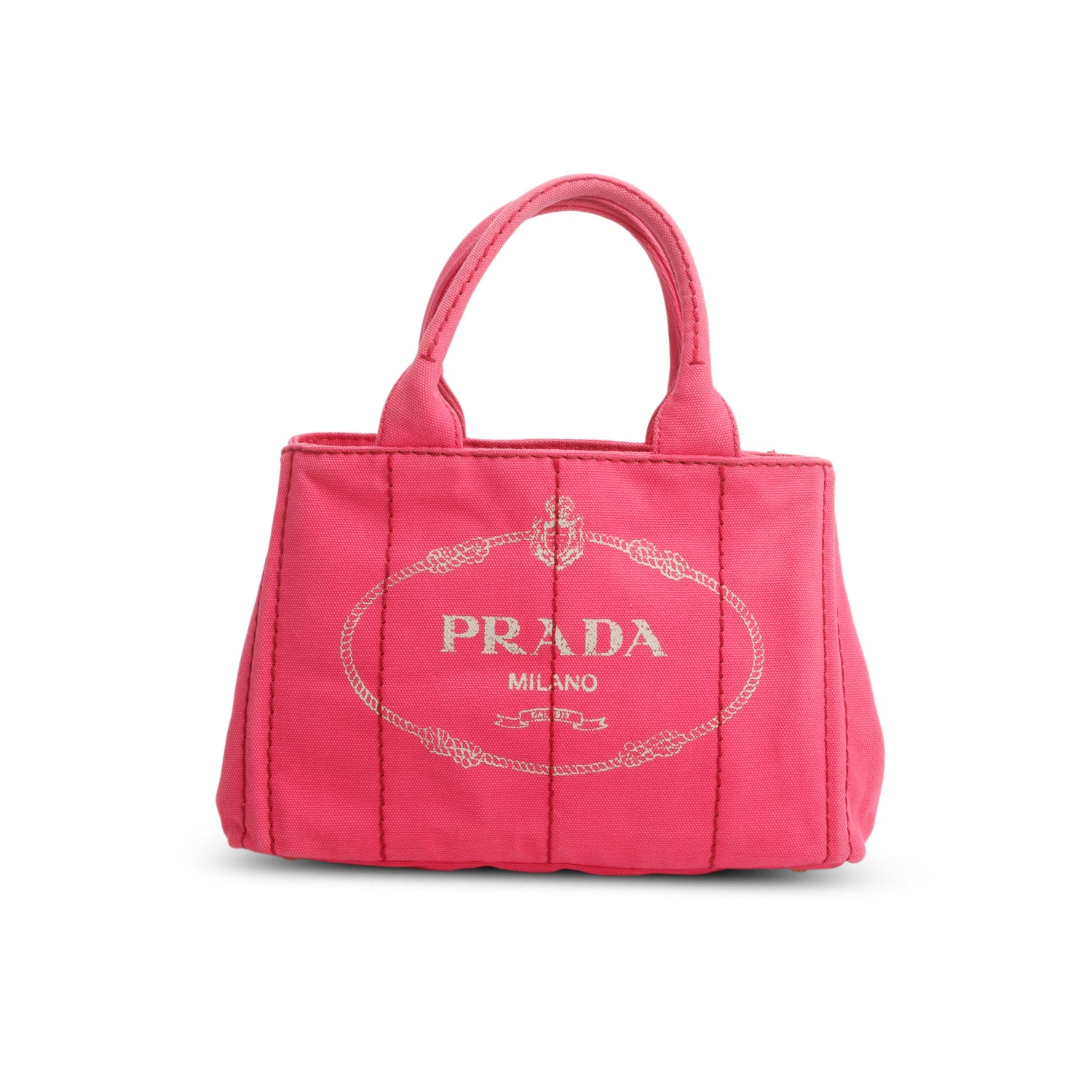 Prada Pink Canvas Small Canapa Logo Tote w/ Strap