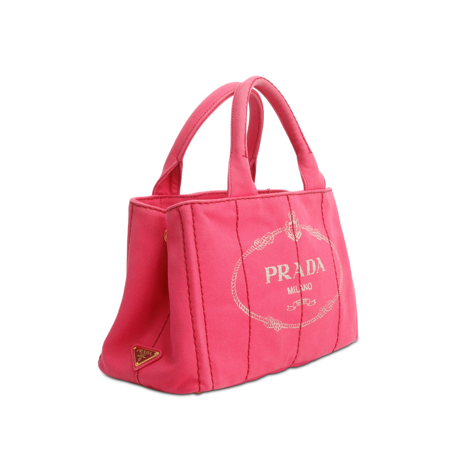 Prada Pink Canvas Small Canapa Logo Tote w/ Strap