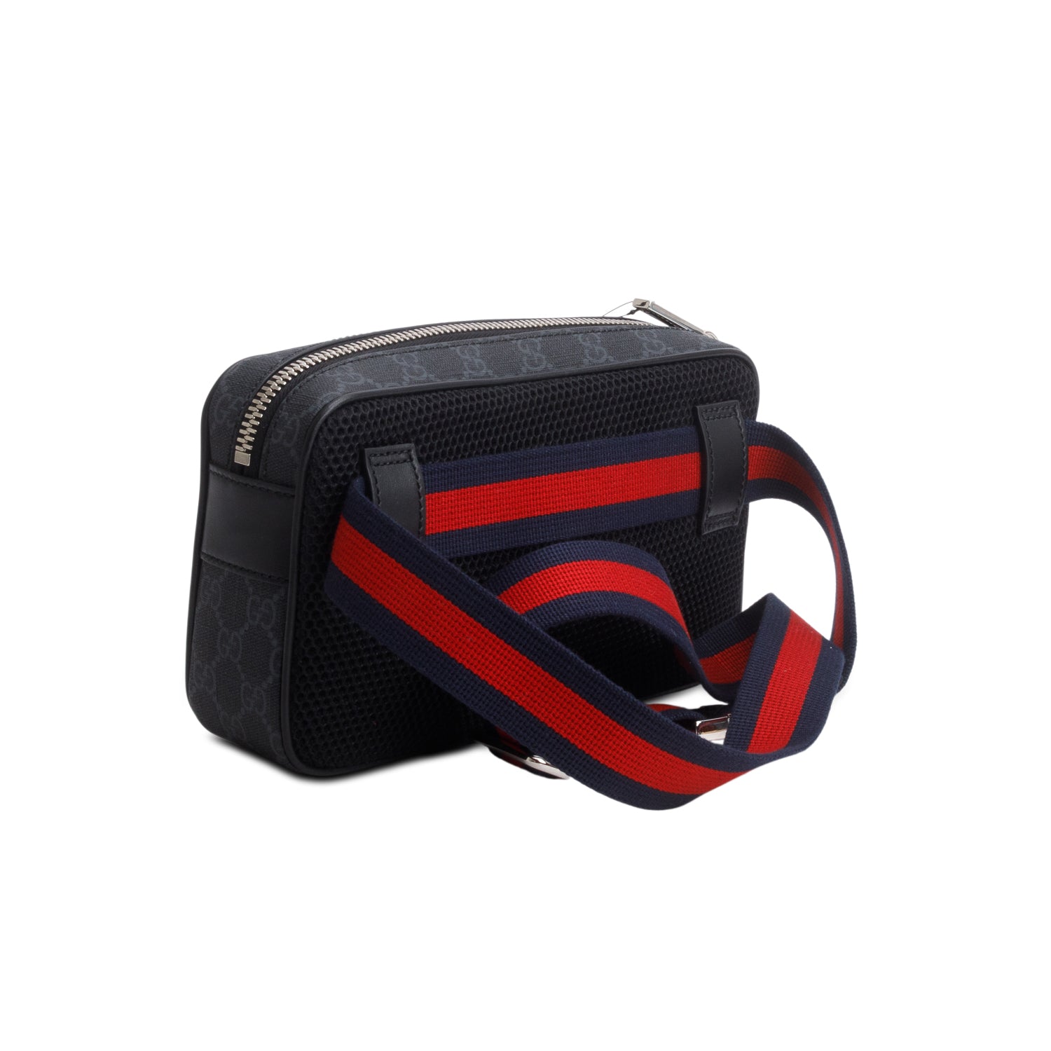 Gucci Black Soft GG Supreme Monogram Web Belt Bag