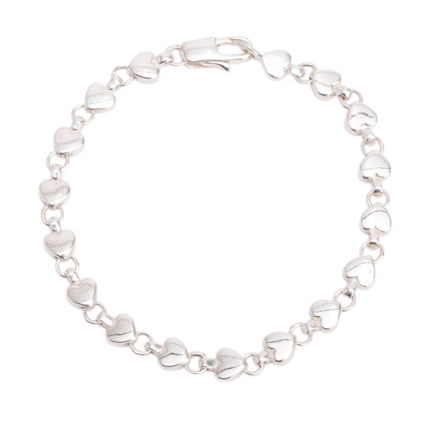 Tiffany & Co. Sterling Silver Heart Link Bracelet