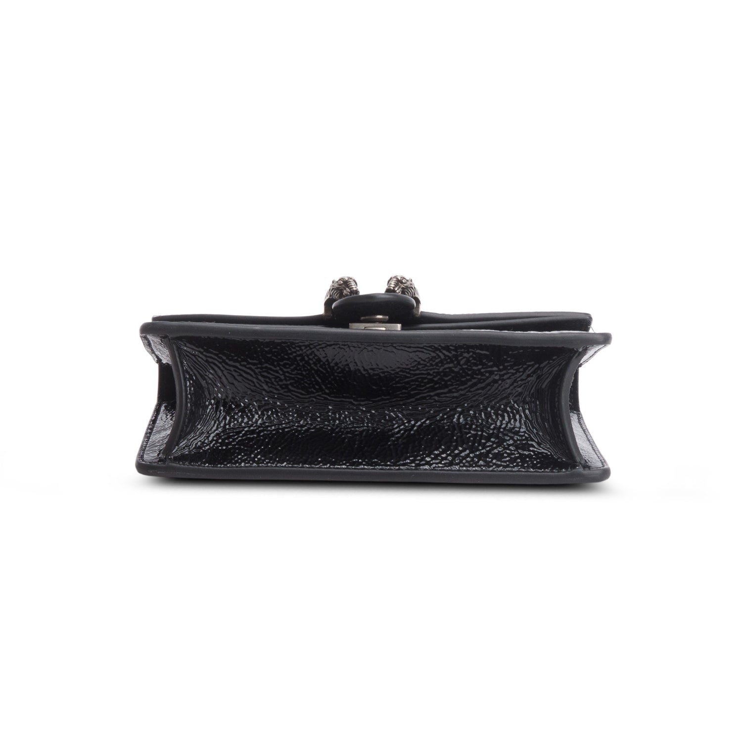 Gucci Black Crinkled Patent Super Mini Dionysus Shoulder Bag