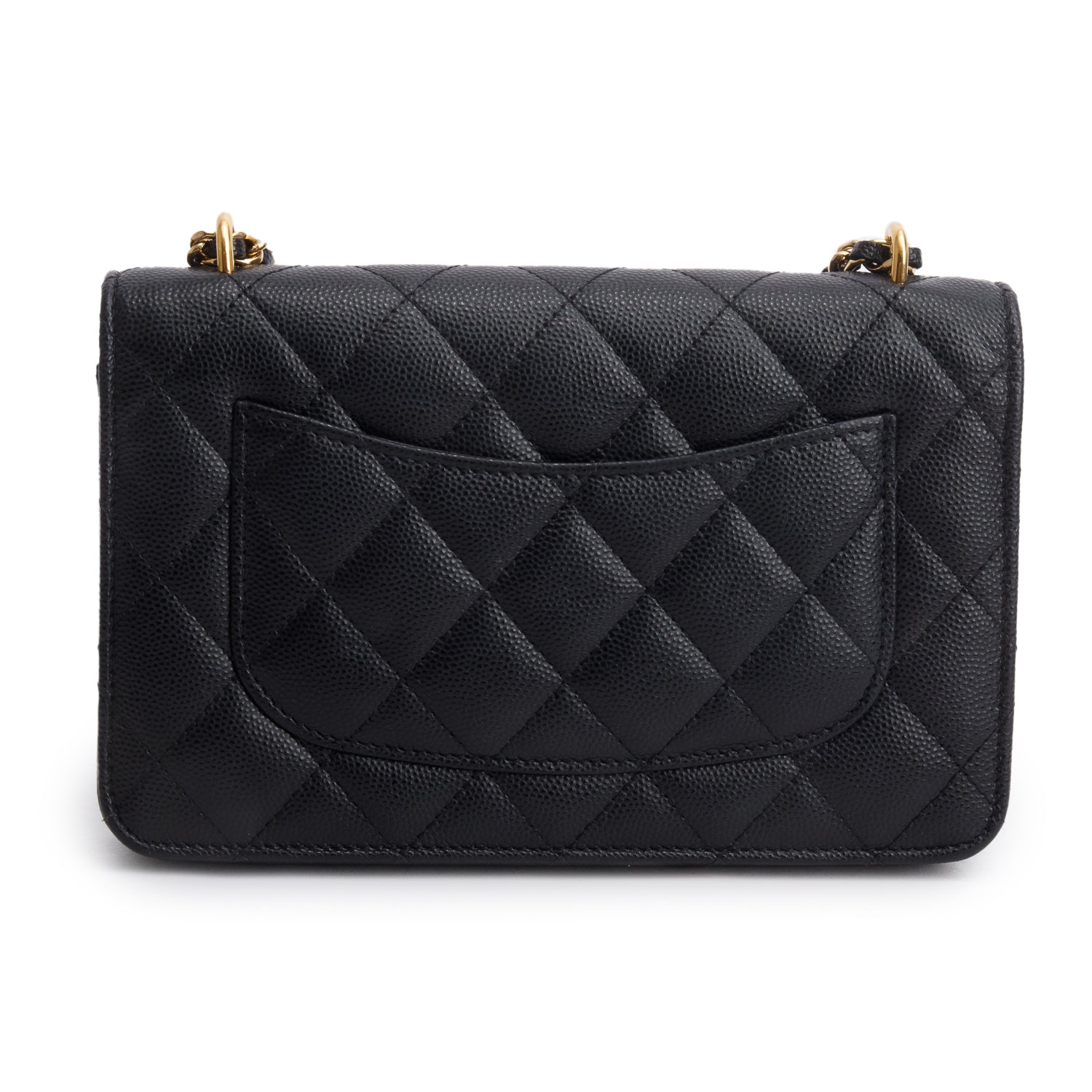 Chanel 2023 Black Caviar Quilted Pocket Twins Wallet on Chain w/ Box & Receipt