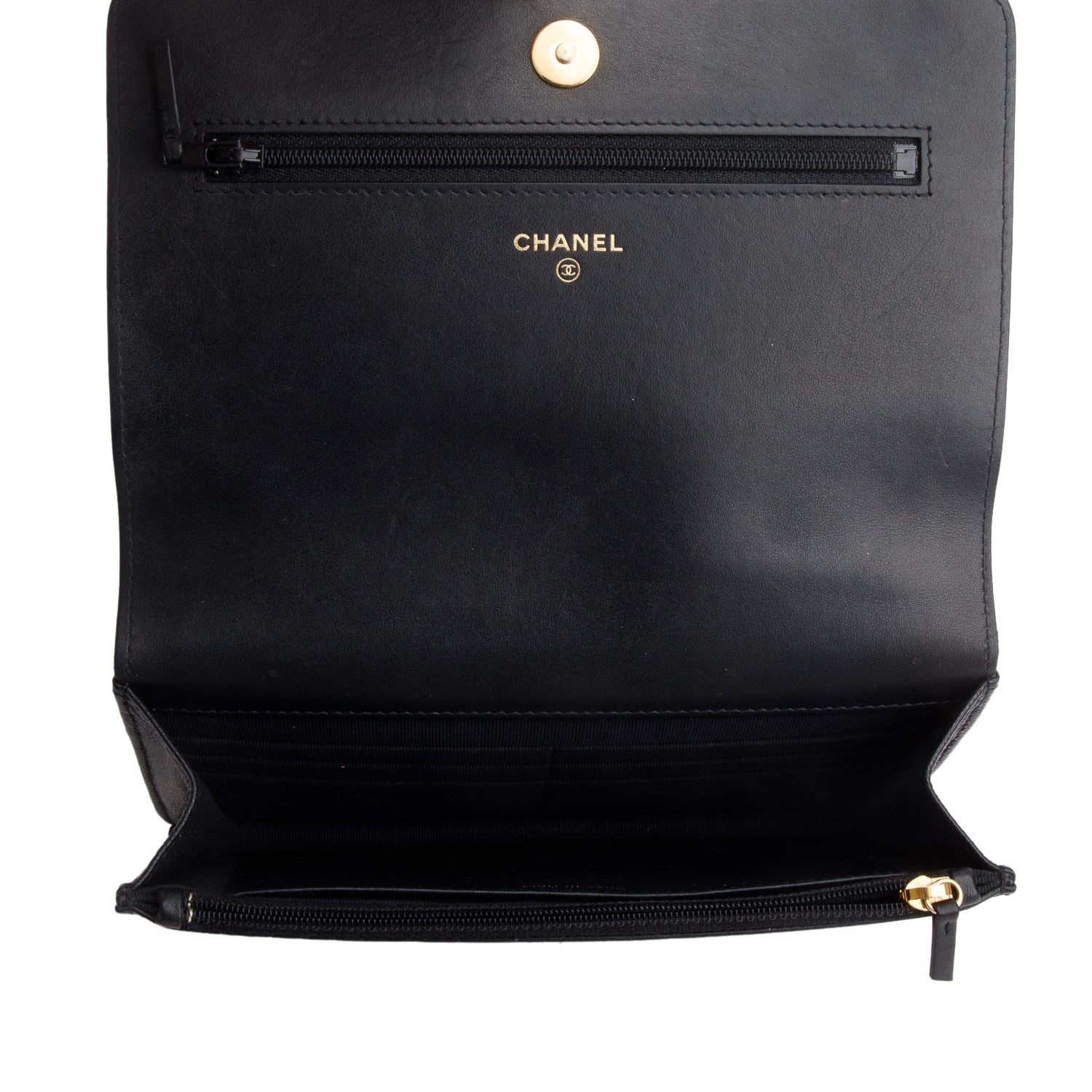 Chanel 2023 Black Caviar Quilted Pocket Twins Wallet on Chain w/ Box & Receipt