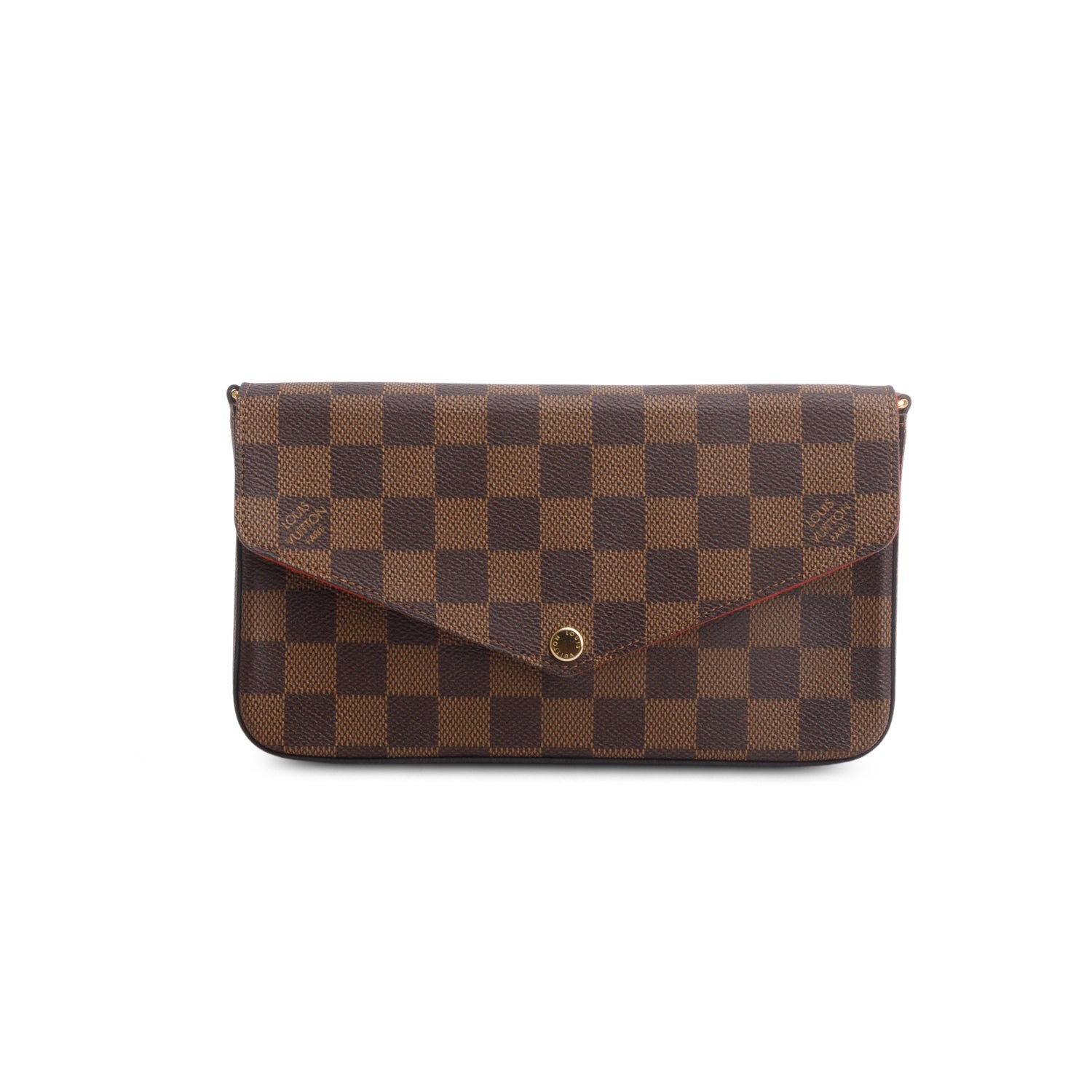 Louis Vuitton Damier Ebene Felicie Pochette Chain Wallet w/ Box & Insert