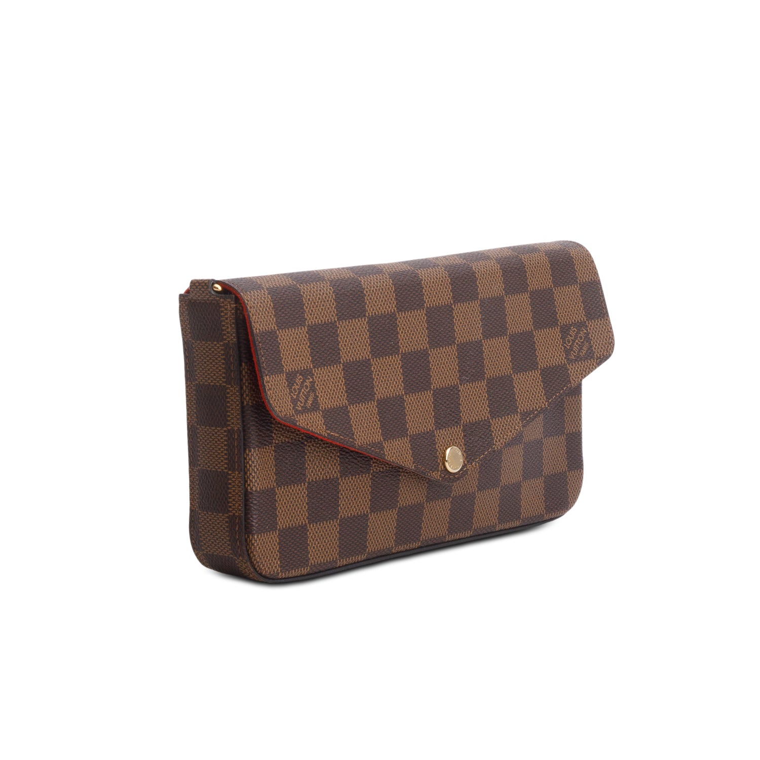 Louis Vuitton Damier Ebene Felicie Pochette Chain Wallet w/ Box & Insert