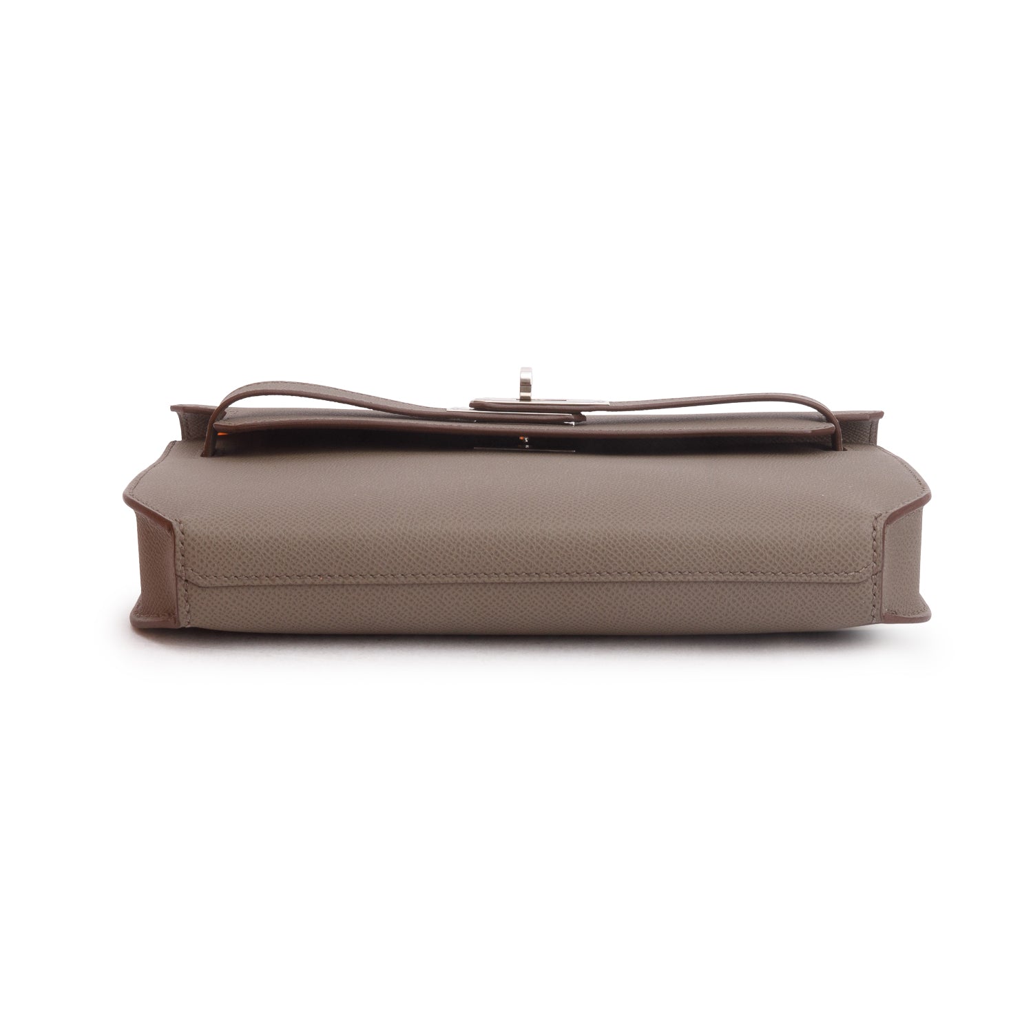 Hermes Etain Epsom Calfskin Kelly Depeches 25 Pouch w/ Box