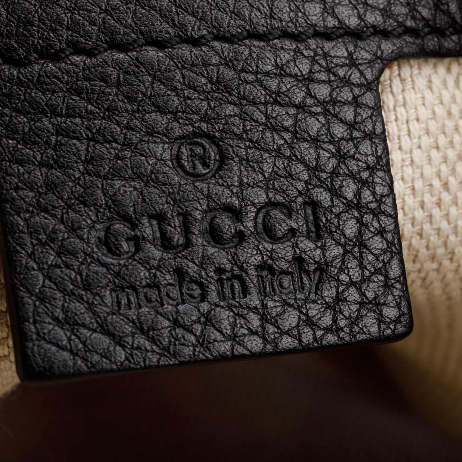 Gucci Black Pebbled Calfskin Medium Soho Shoulder Bag