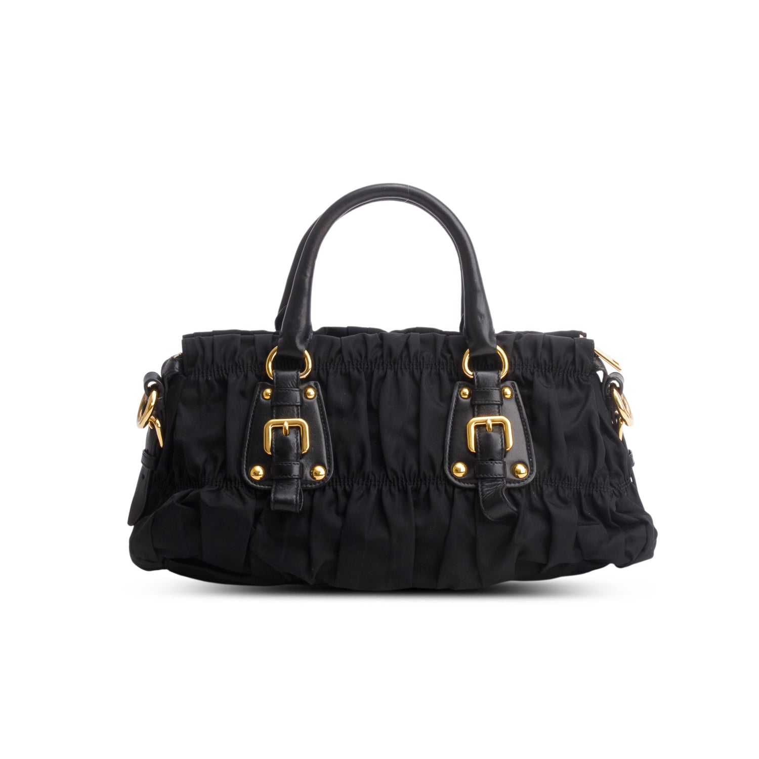 Prada Black Tessuto Nylon Gaufre Tote w/ Strap