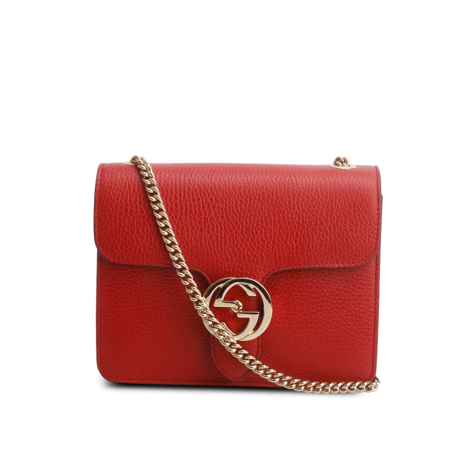 Gucci Red Dollar Calfskin Small Interlocking G Shoulder Bag