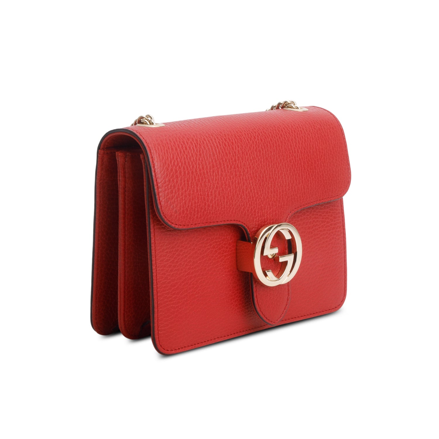 Gucci Red Dollar Calfskin Small Interlocking G Shoulder Bag