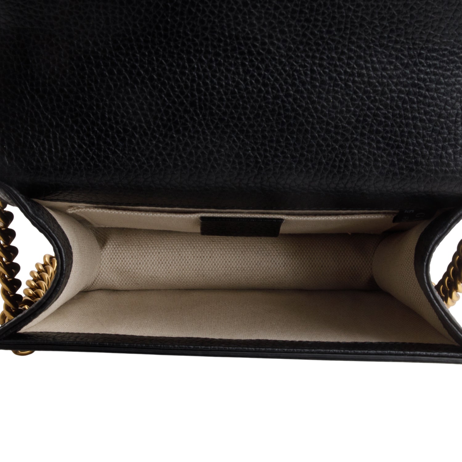 Gucci Black Calfskin Small GG Marmont Chain Handle Bag