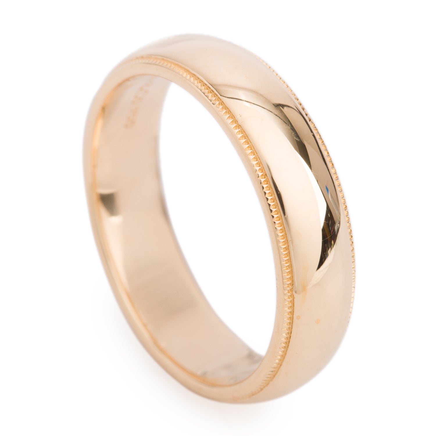Tiffany & Co. 18k Yellow Gold Together Milgrain 6 MM Wedding Band Ring, Size 11