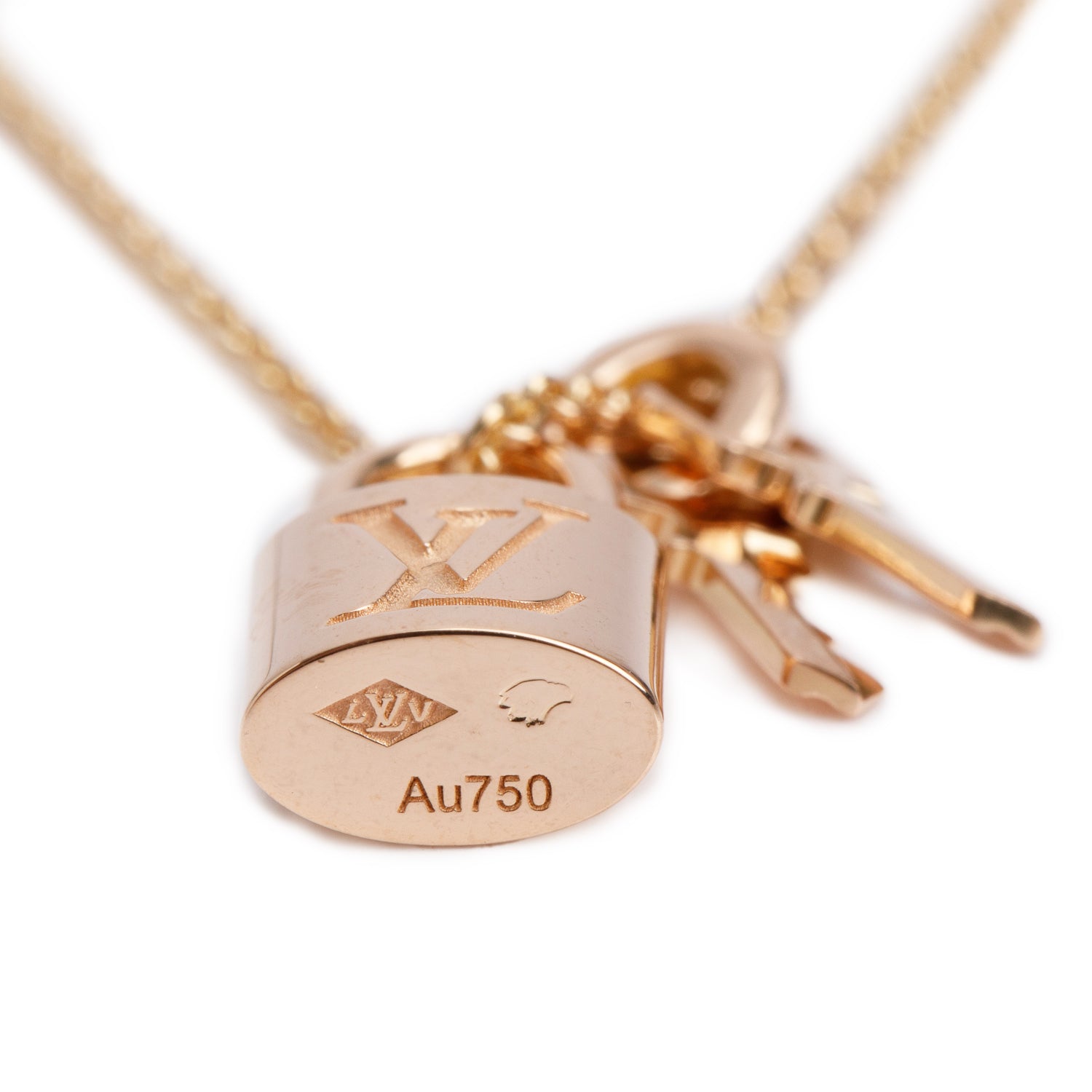 Louis Vuitton 18k Rose Gold Lockit Pendant Necklace