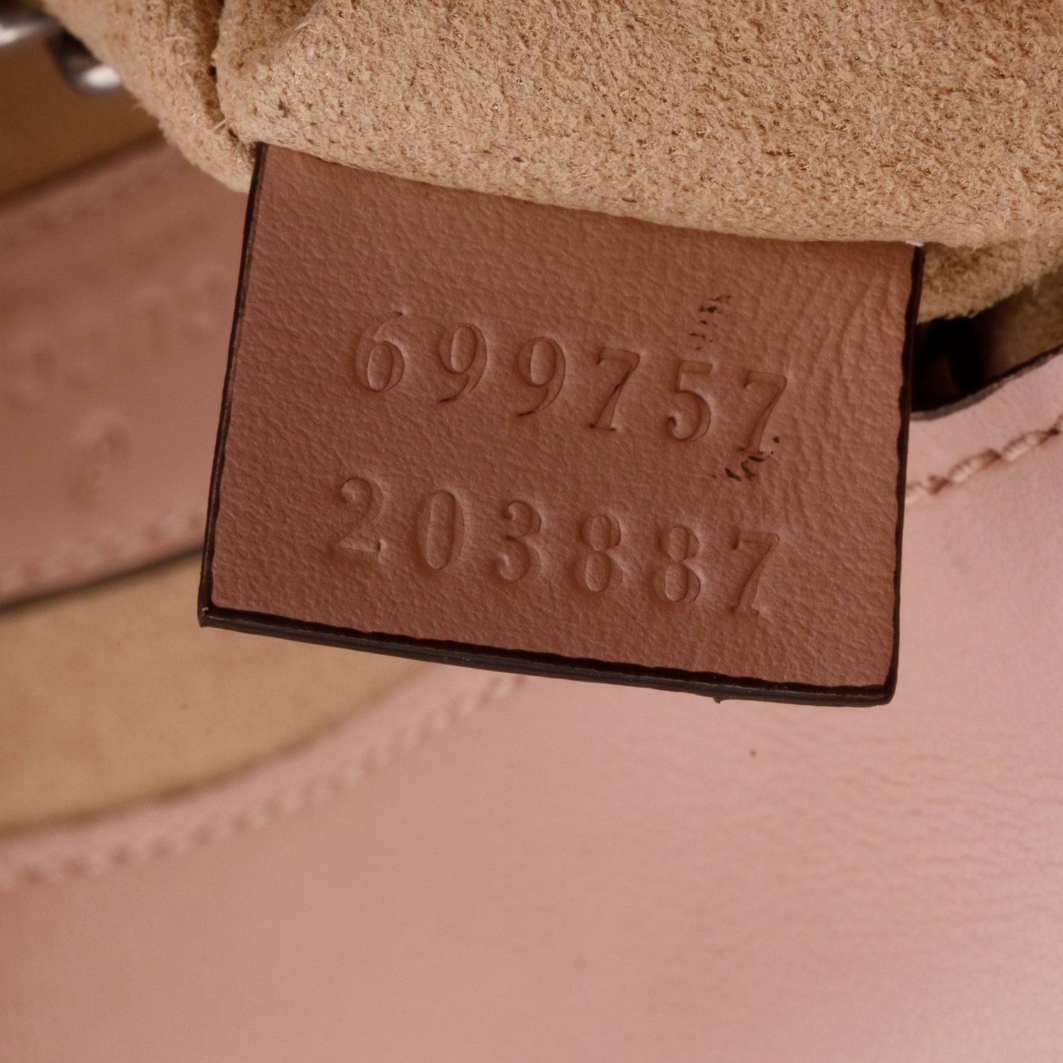 Gucci Pink Calfskin Matelasse Monochrome GG Marmont Chain Belt Bag w/ Box