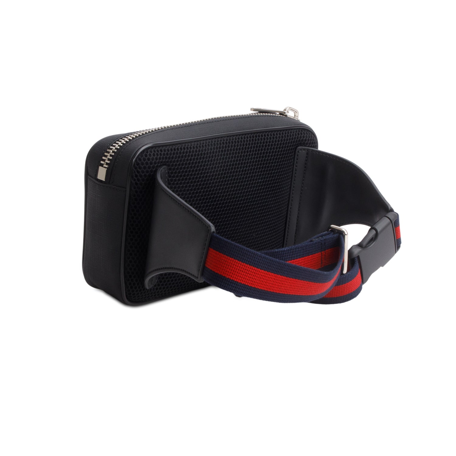 Gucci Black Soft GG Supreme Monogram Web Belt Bag