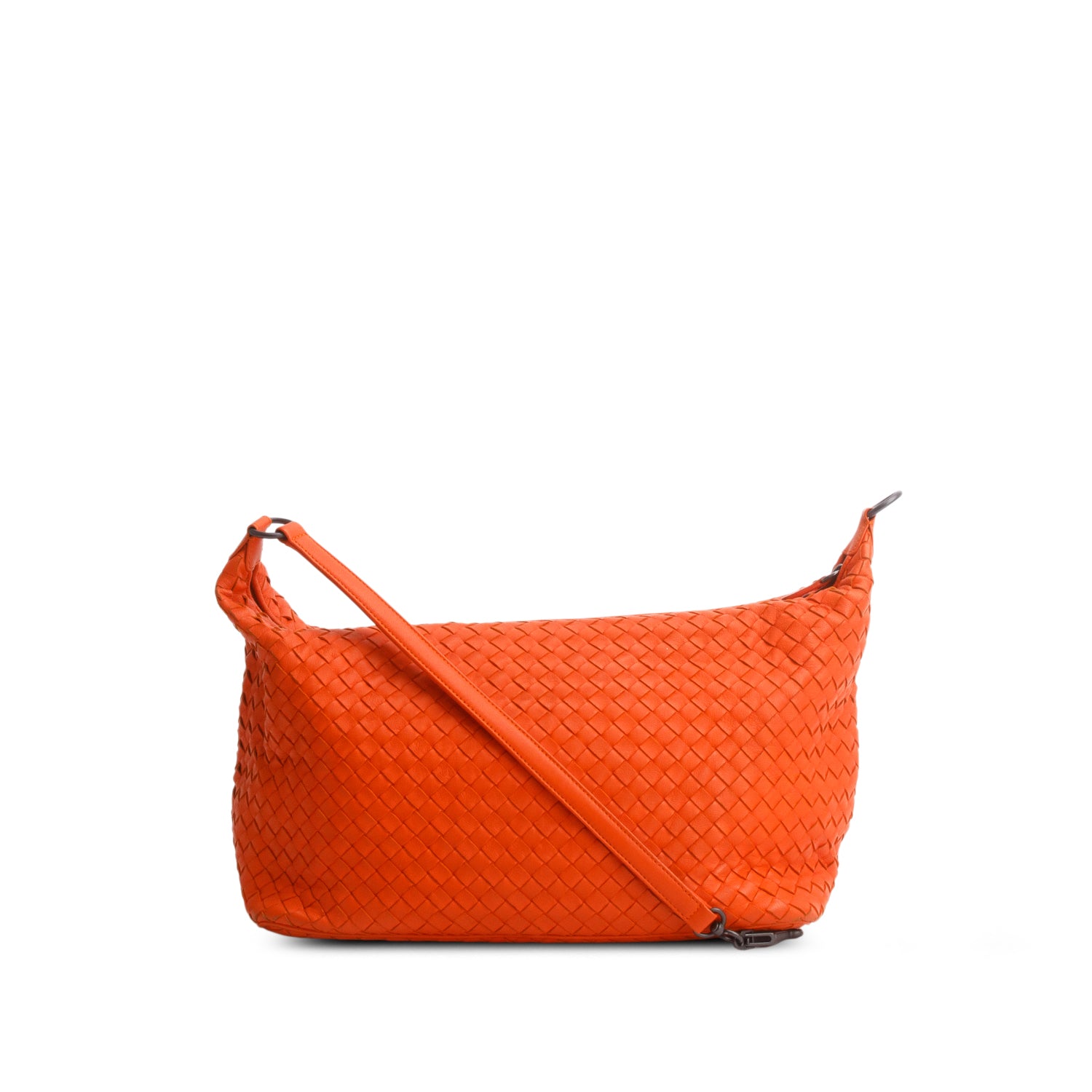 Bottega Veneta Orange Nappa Intreciatto Small Shoulder Bag