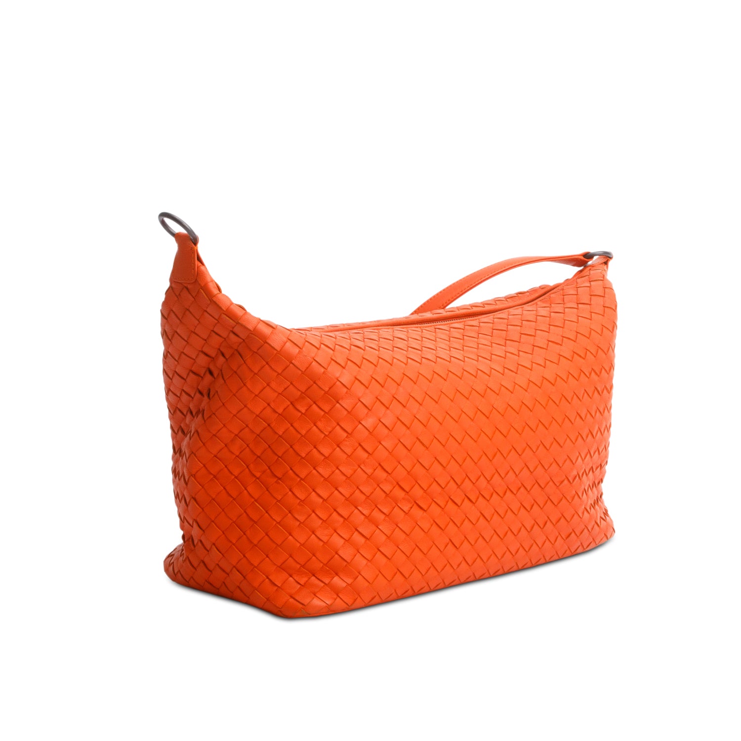 Bottega Veneta Orange Nappa Intreciatto Small Shoulder Bag