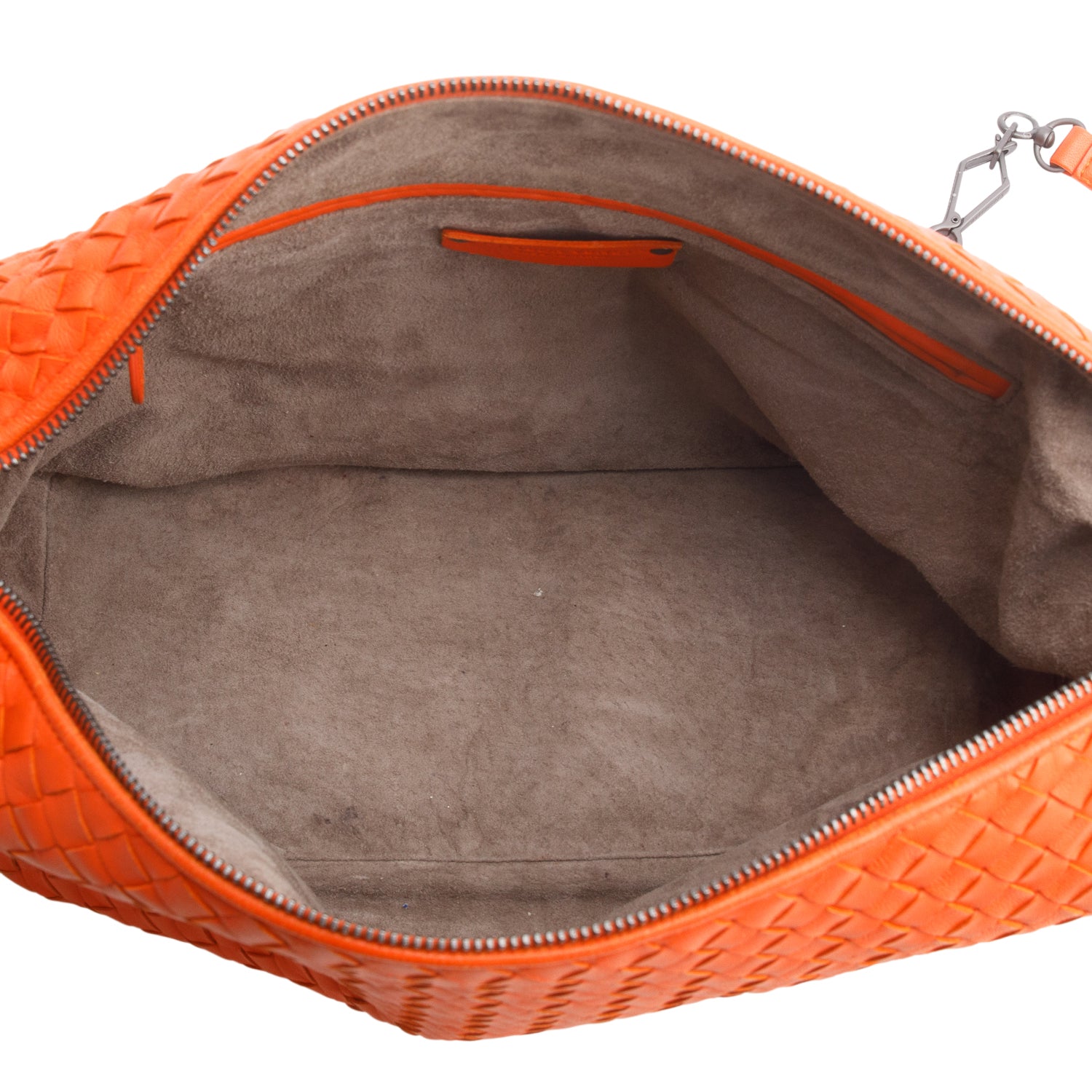 Bottega Veneta Orange Nappa Intreciatto Small Shoulder Bag