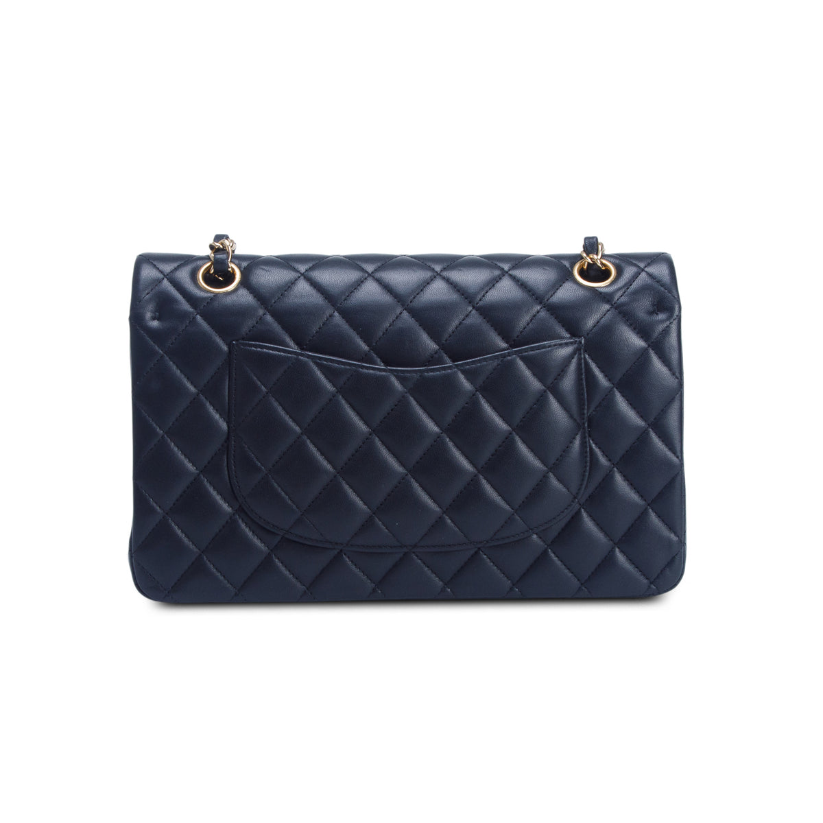 Chanel Black Quilted Lambskin Leather Classic Medium Double Flap Bag w/ Box & Authenticity Card