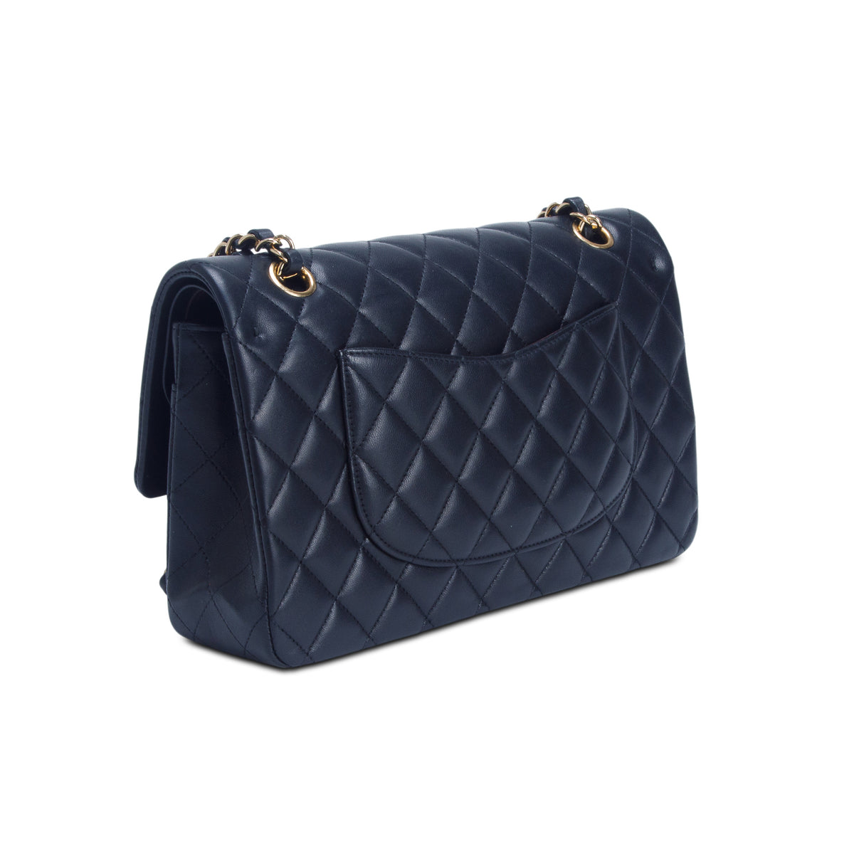 Chanel Black Quilted Lambskin Leather Classic Medium Double Flap Bag w/ Box & Authenticity Card