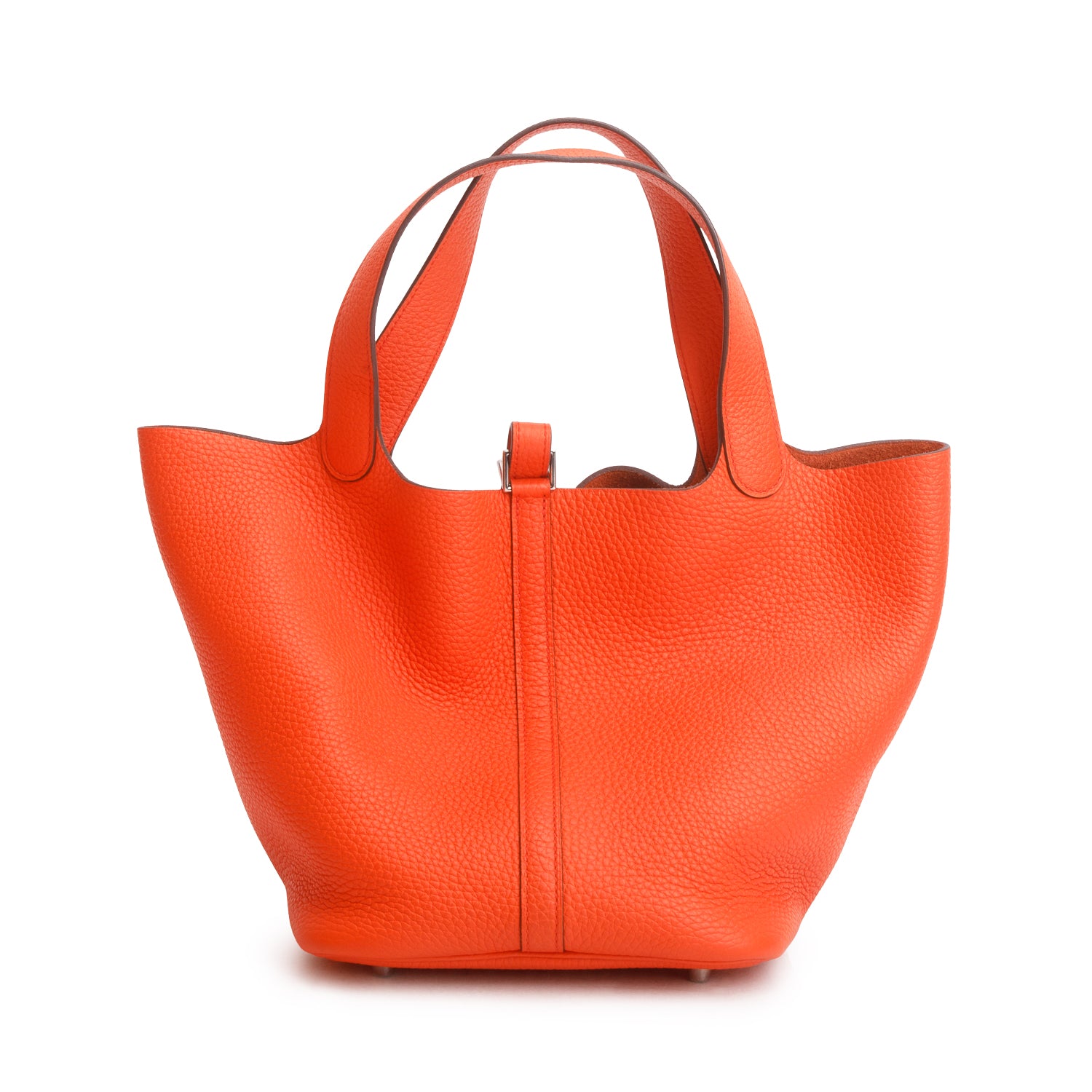 Hermes Burnt Orange Taurillon Clemence Picotin Lock 22 w/ Box