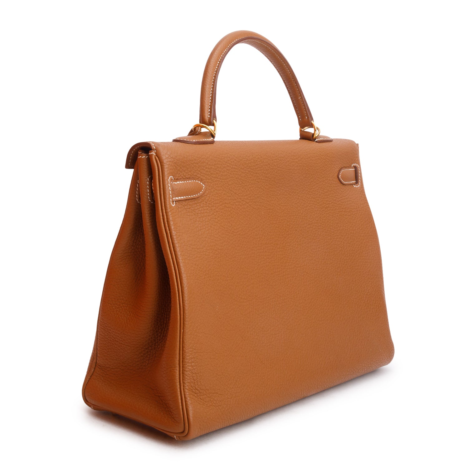 Hermes Gold Togo Kelly Retourne 35 w/ Box & Strap
