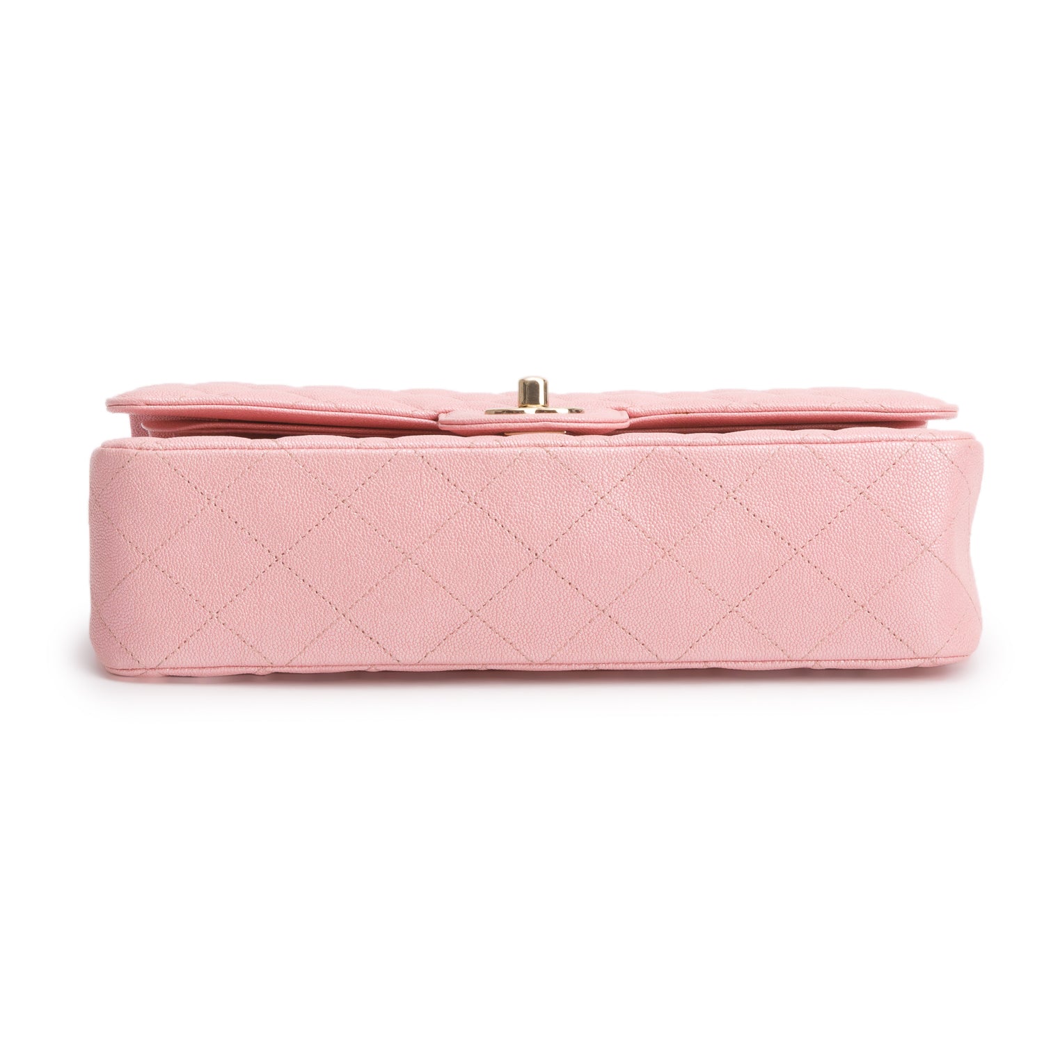 Chanel Pink Iridescent Caviar Leather Classic Medium Double Flap Bag w/ Box