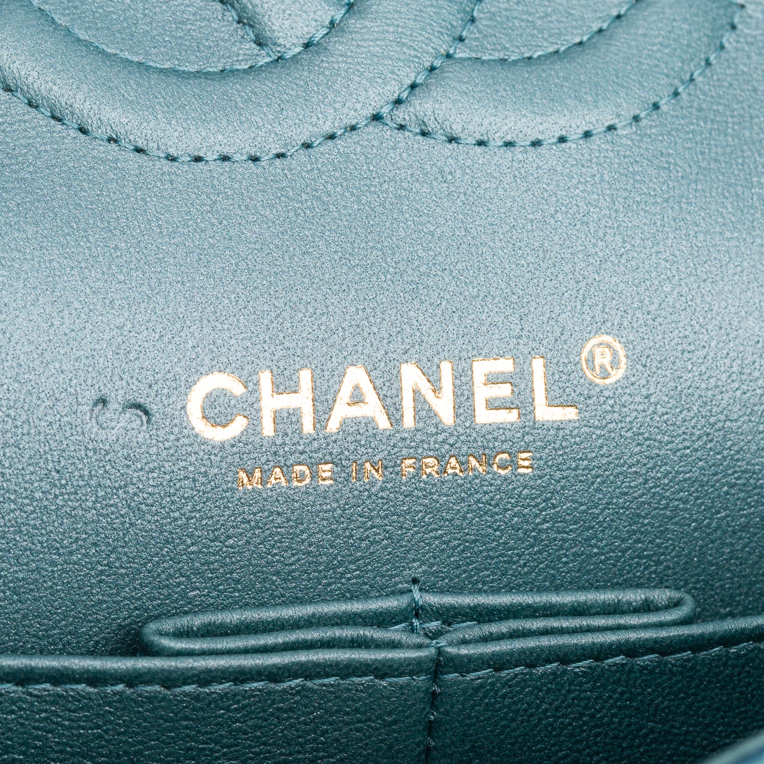 Chanel Green Iridescent Caviar Leather Classic Medium Double Flap Bag w/ Box