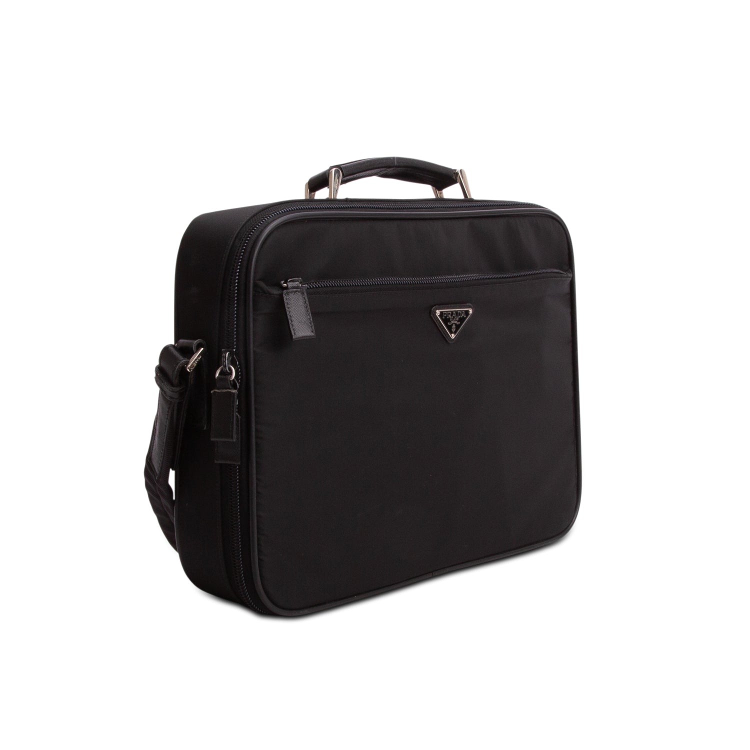 Prada Black Tessuto Nylon Computer Bag w/ Strap