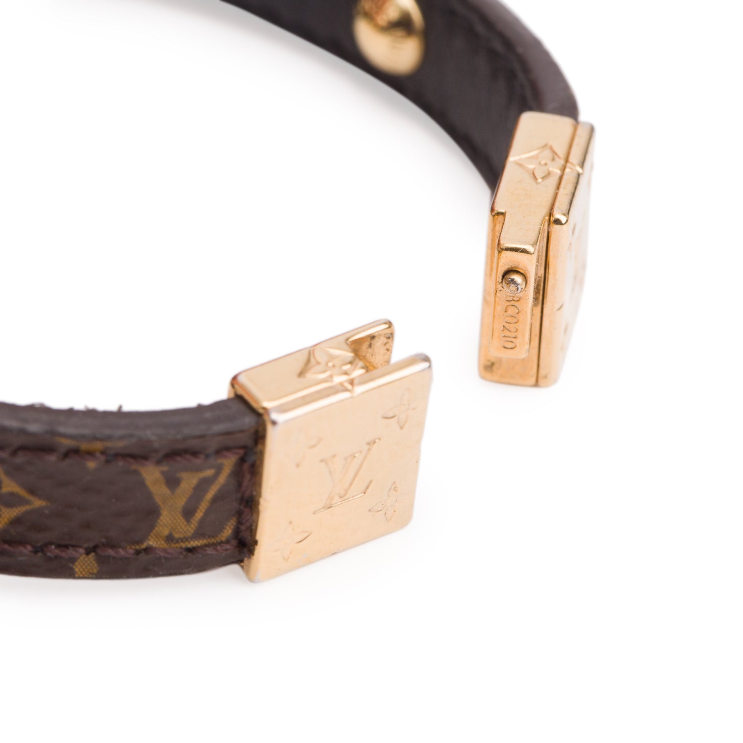 Louis Vuitton Monogram Black Leather LV Flower Reversible Bracelet