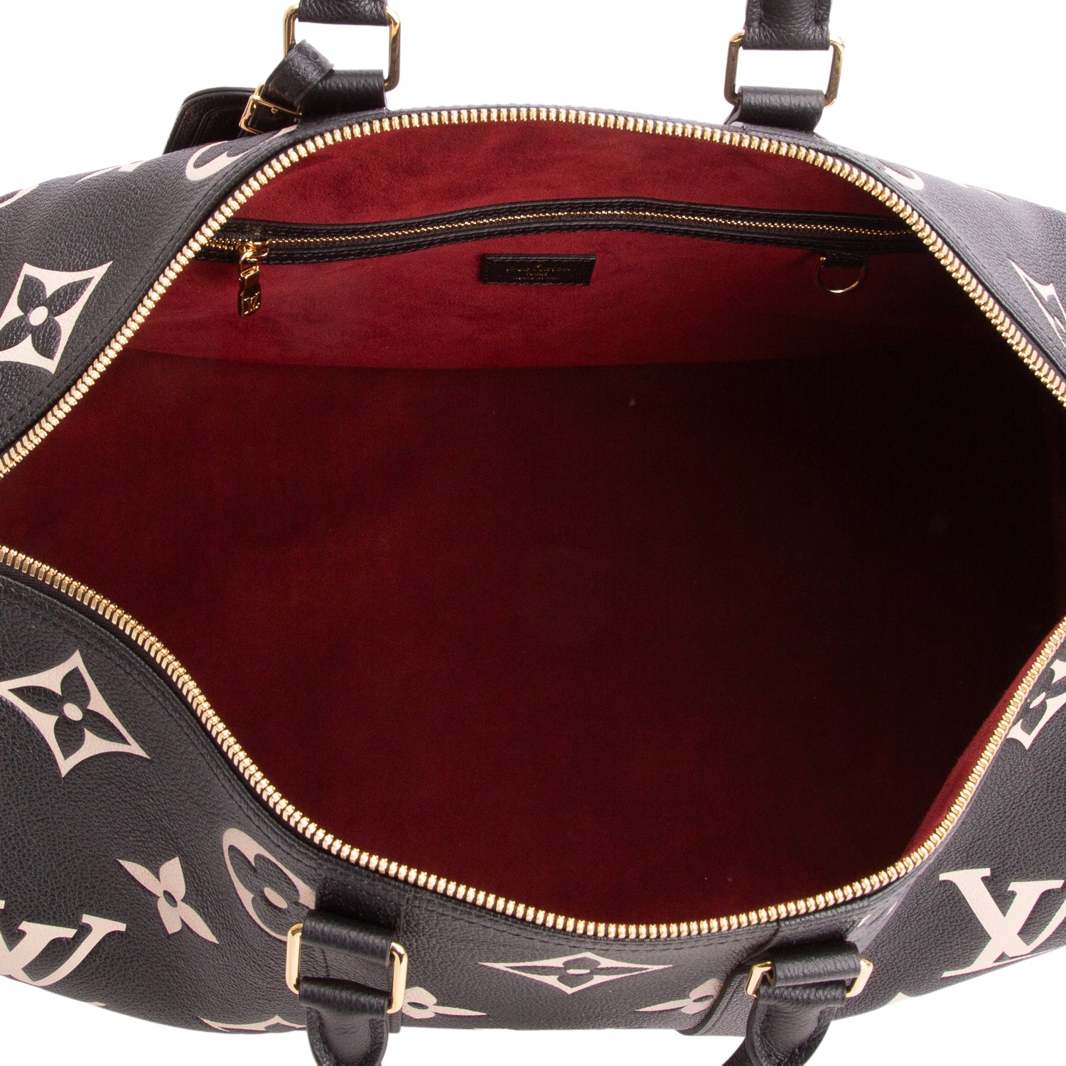 Louis Vuitton Black Empreinte Monogram Giant Keepall Bandouliere 45 w/ Strap