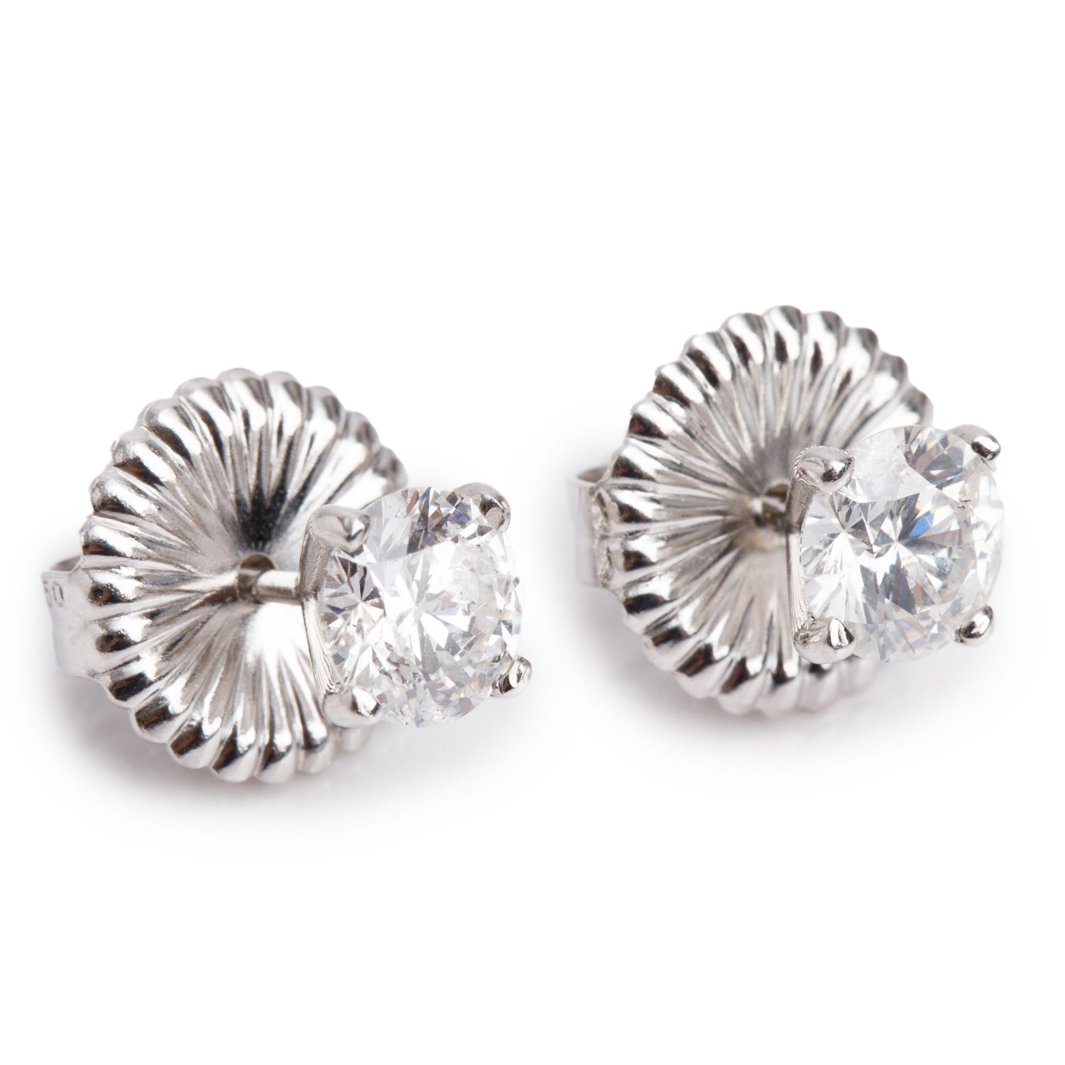 18k White Gold 1.17 tcw. Diamond Stud Earrings
