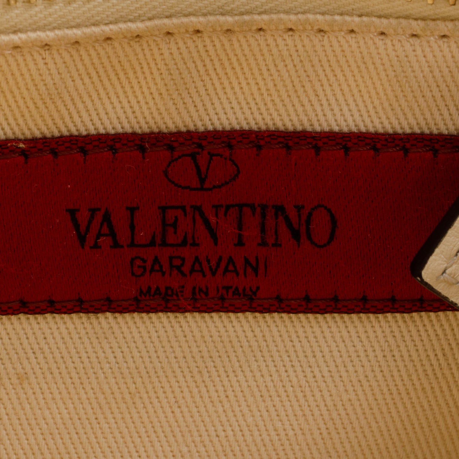 Valentino Cream Vitello Calfskin Rockstud Bucket Bag